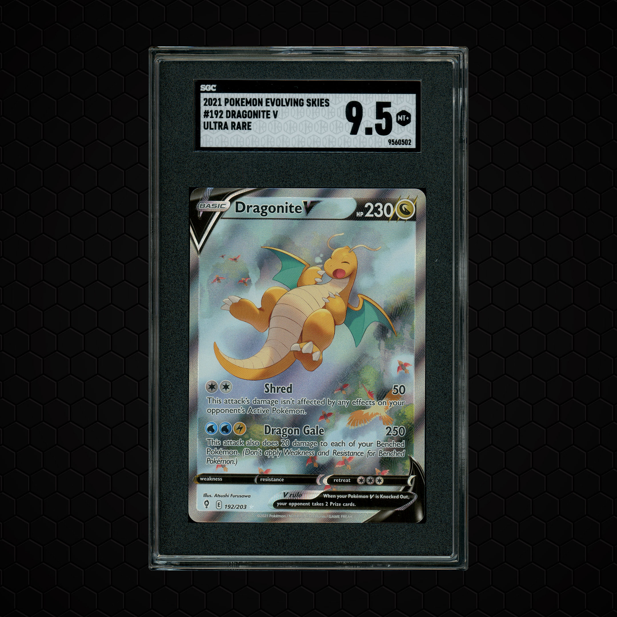 2021 Evolving Skies Dragonite V #192 SGC 9.5