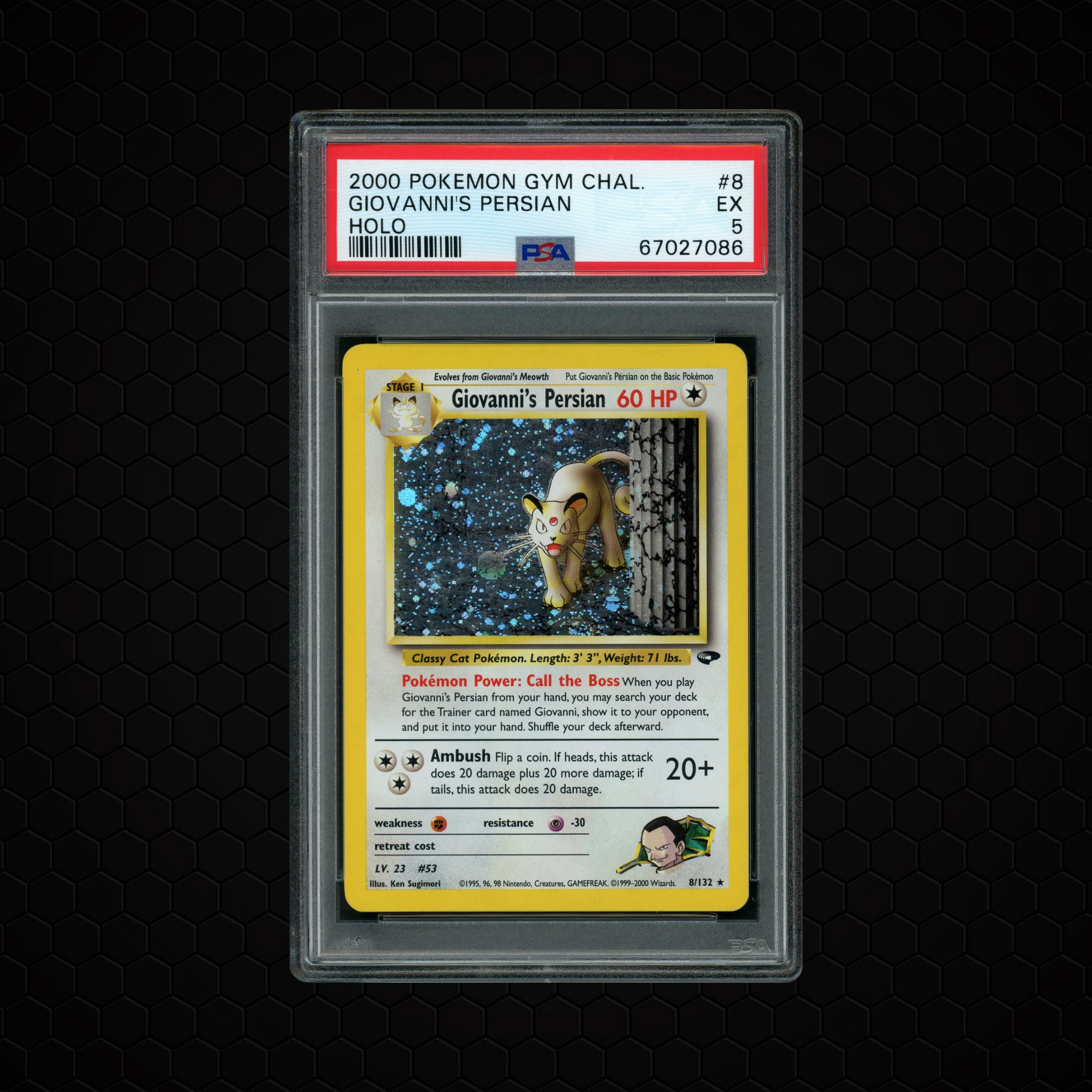 2000 Gym Challenge Giovanni's Persian #8 PSA 5