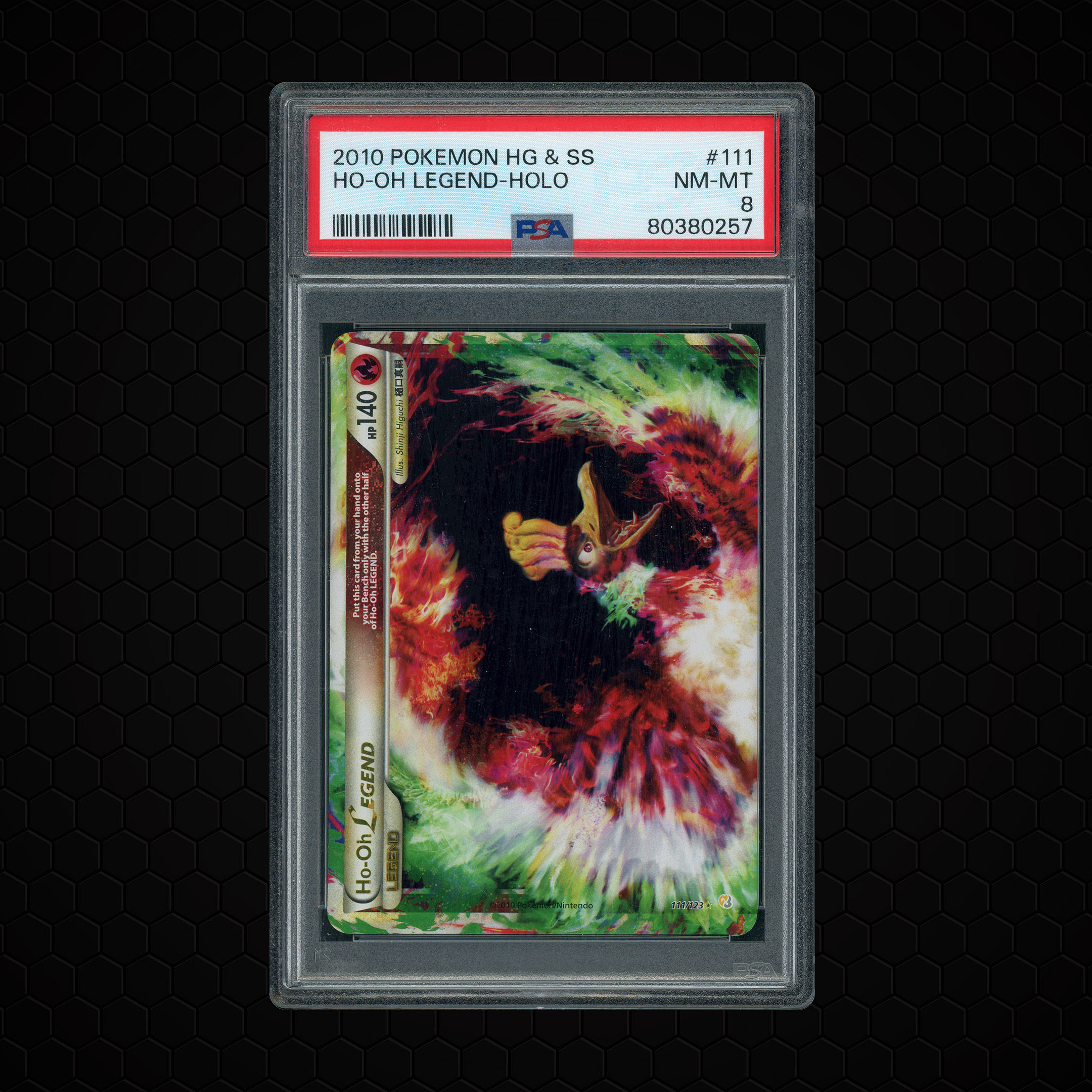 2010 Heart Gold & Soul Silver Top Half Ho-Oh Legend #111 PSA 8