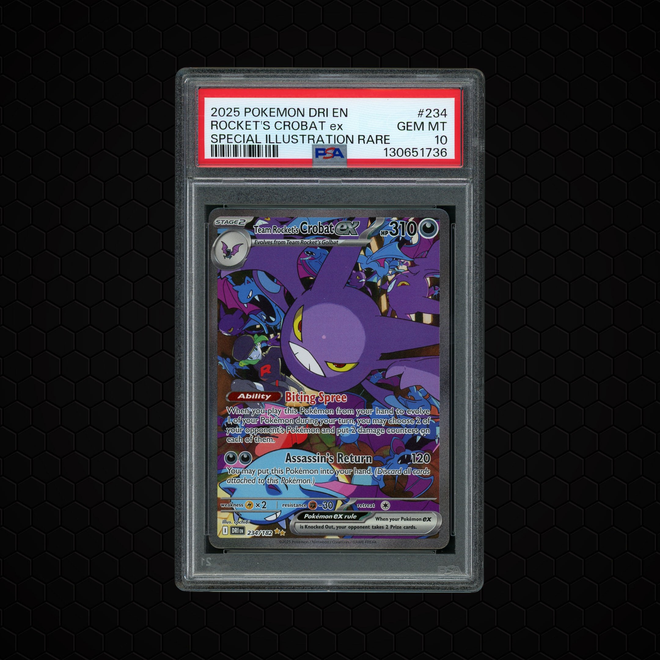 2025 Destined Rivals Team Rocket's Crobat EX #234 PSA 10