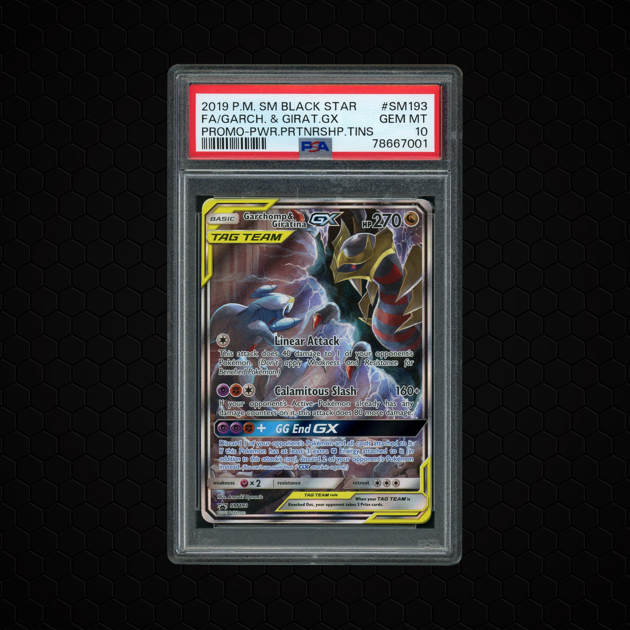 2019 Black Star Promo Garchomp & Giratina GX #SM193 PSA 10