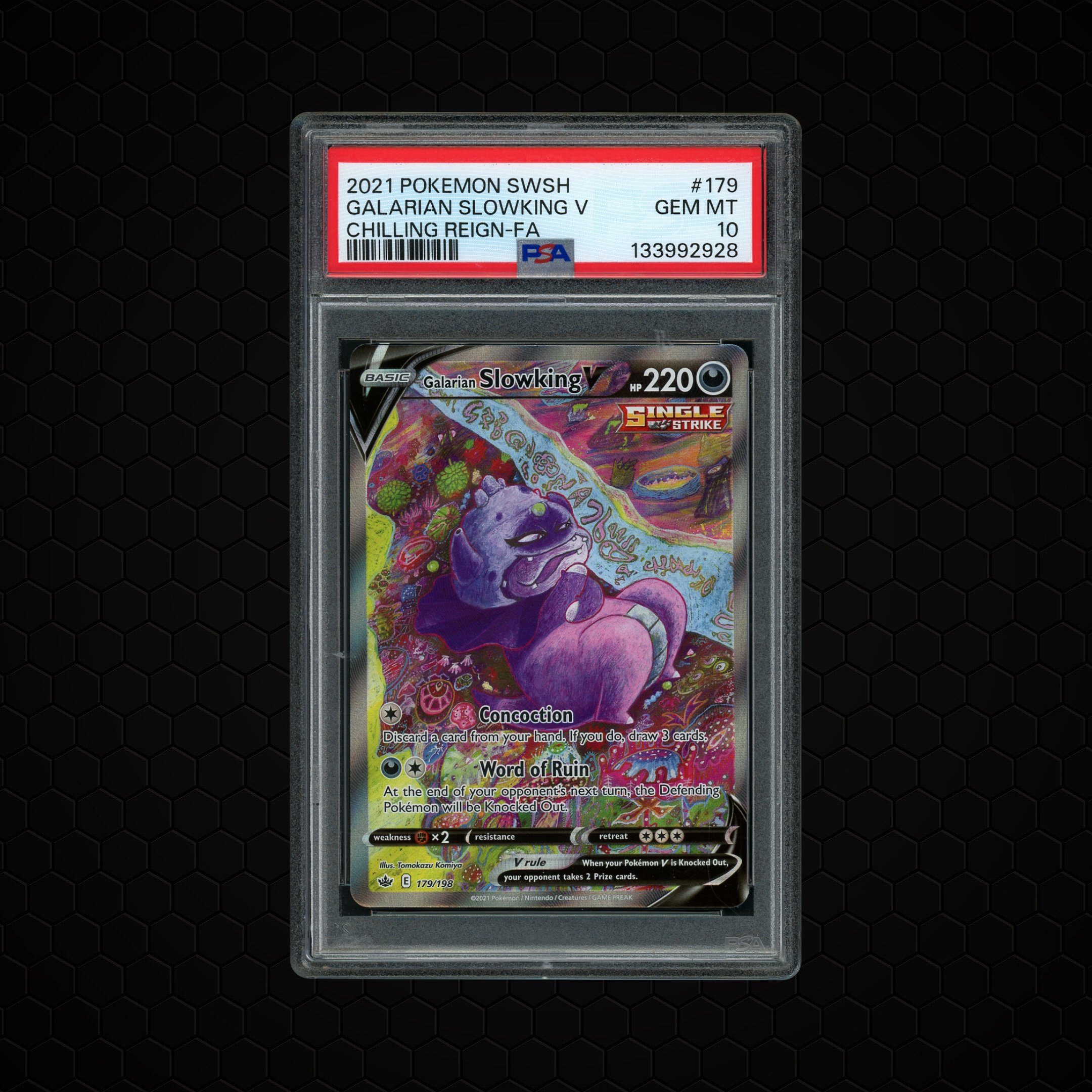 2021 Chilling Reign Galarian Slowking V #179 PSA 10