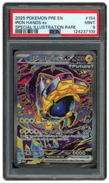 2025 Prismatic Evolutions Iron Hands EX #154 PSA 9 on Beezie.