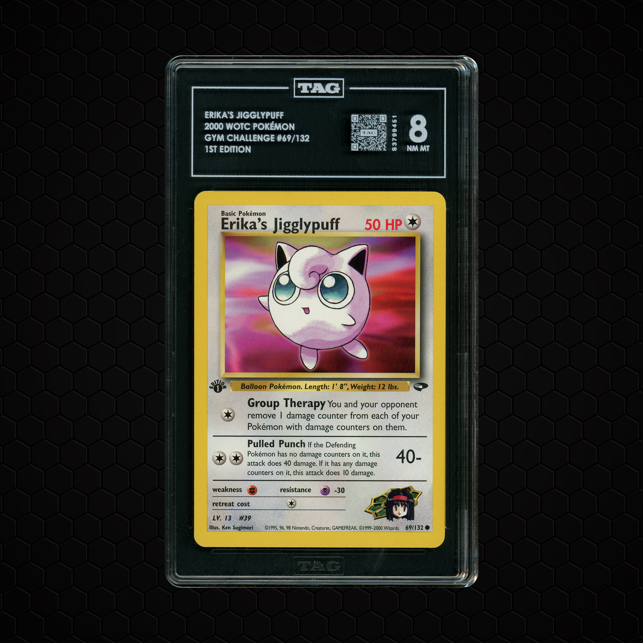 2000 Gym Challenge 1st Edition Erika's Jigglypuff #69 TAG 8