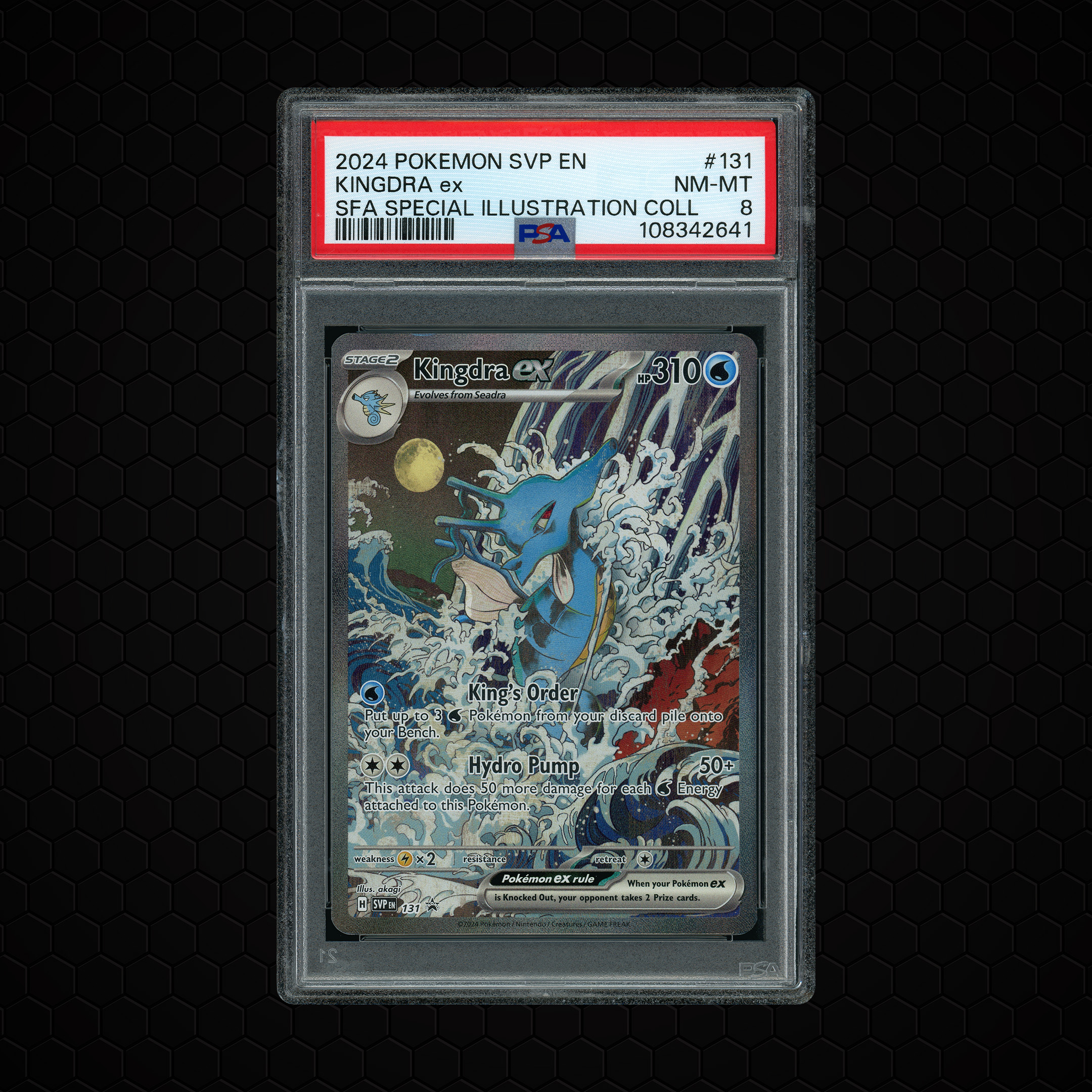 2024 Black Star Promo Kingdra EX #131 PSA 8
