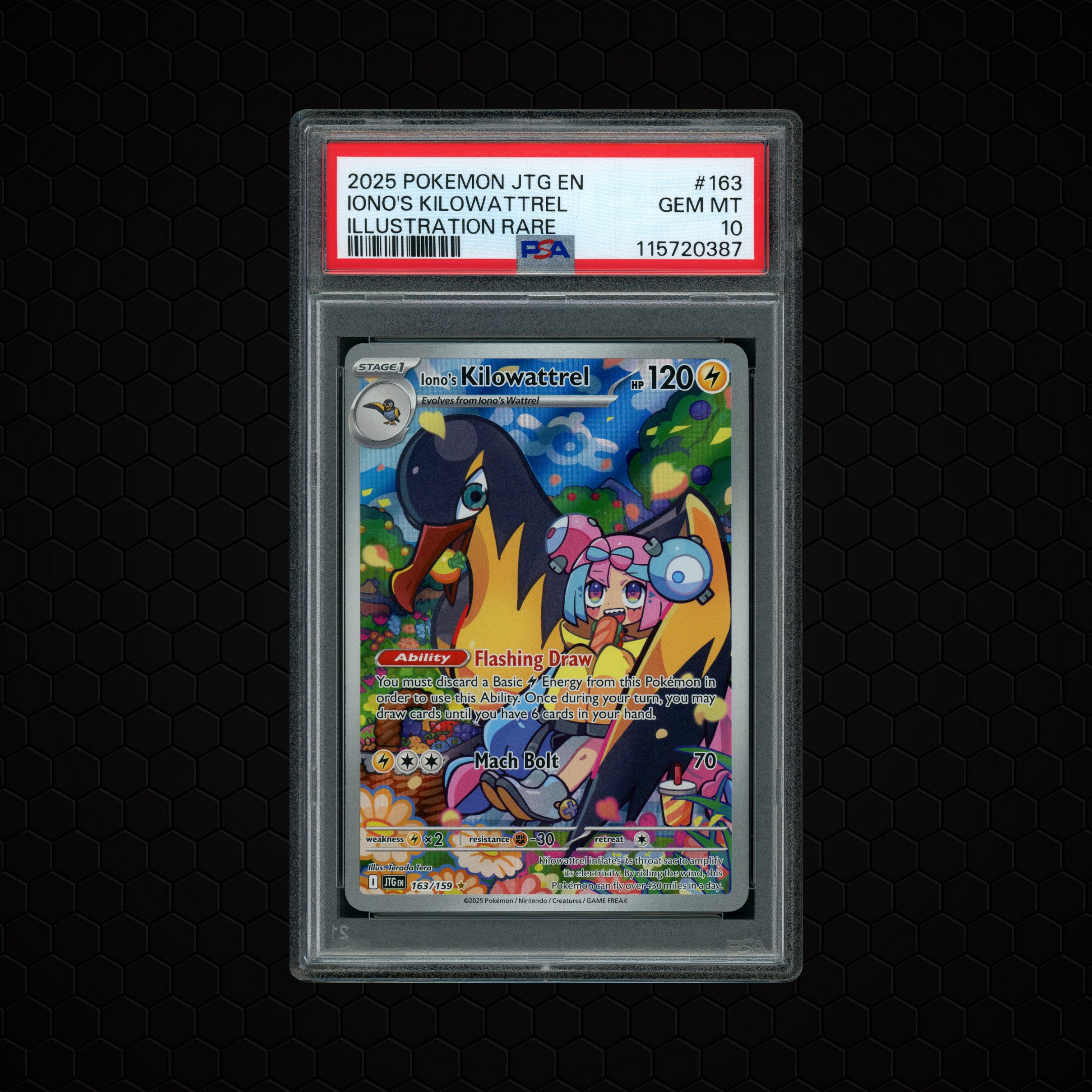 2025 Journey Together Iono's Kilowattrel #163 PSA 10
