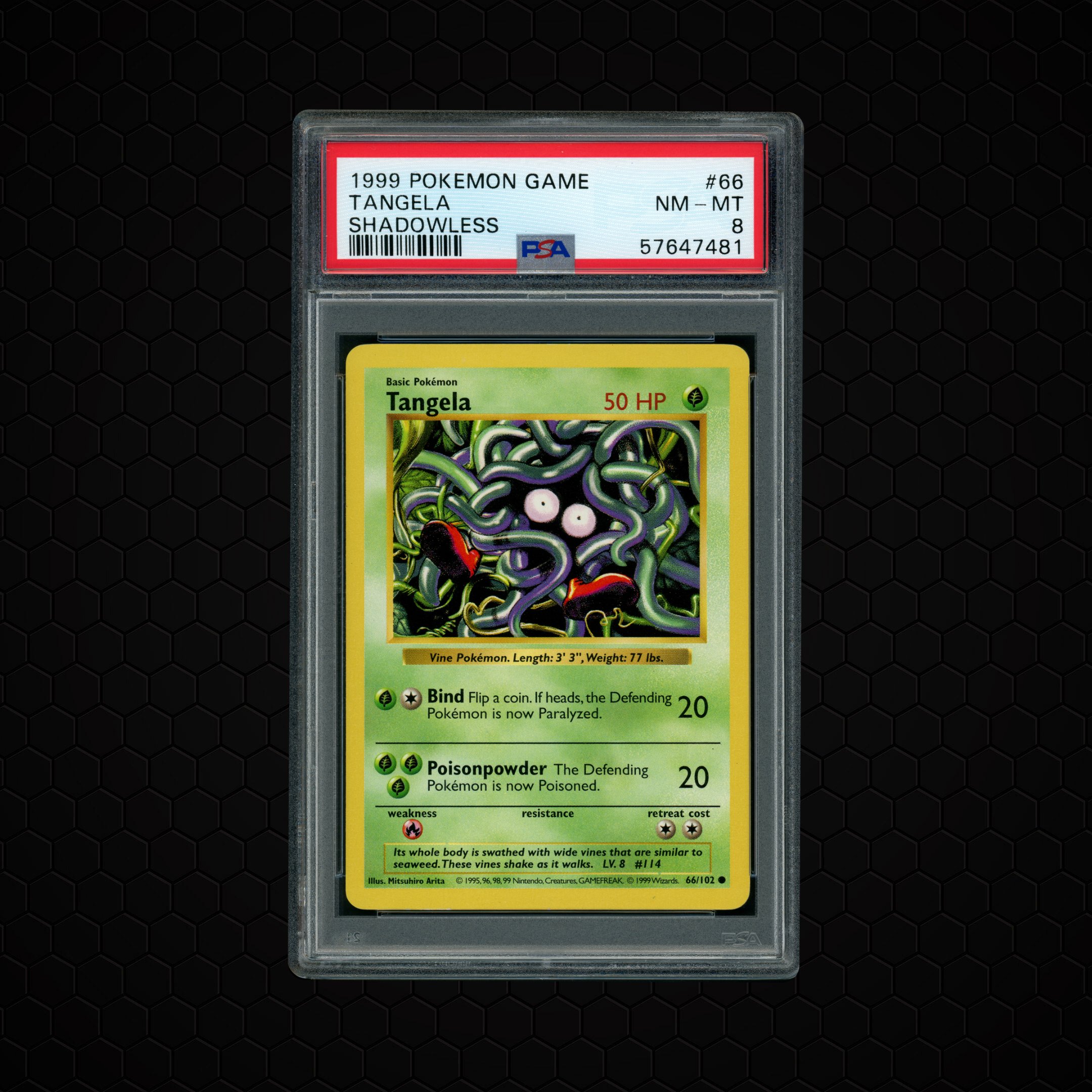 1999 Game Shadowless Tangela #66 PSA 8