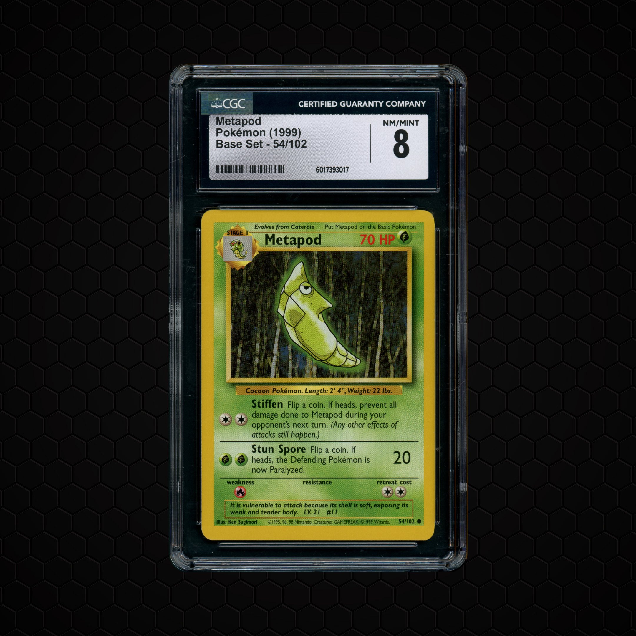 1999 Base Set Metapod #54 CGC 8