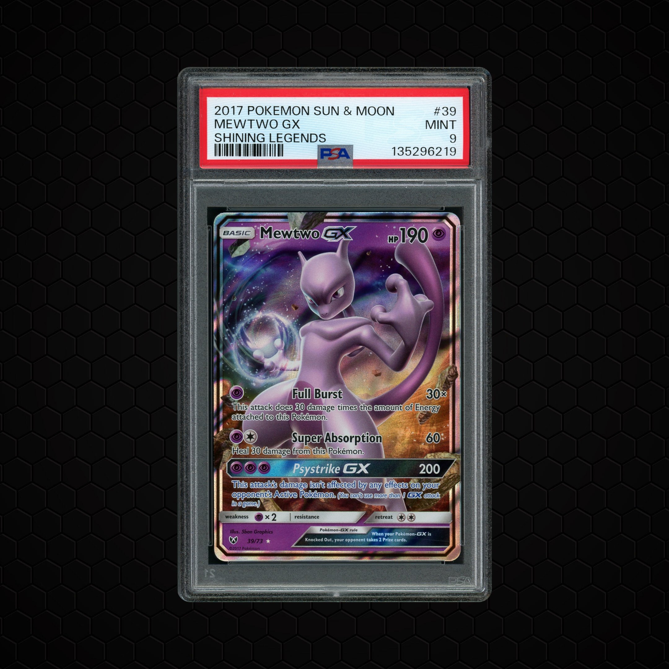 2017 Shining Legends Mewtwo GX #39 PSA 9