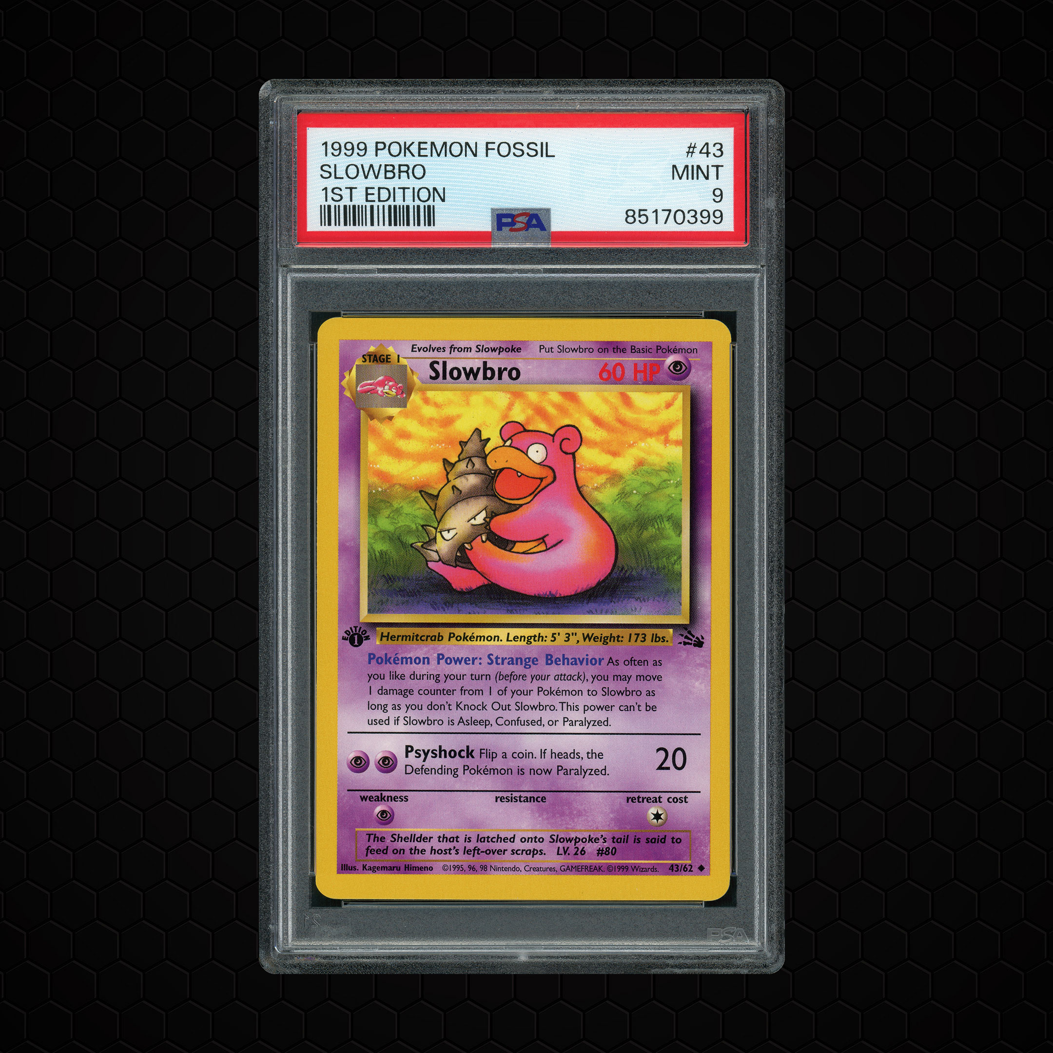 1999 Fossil 1st Edition Slowbro #43 PSA 9