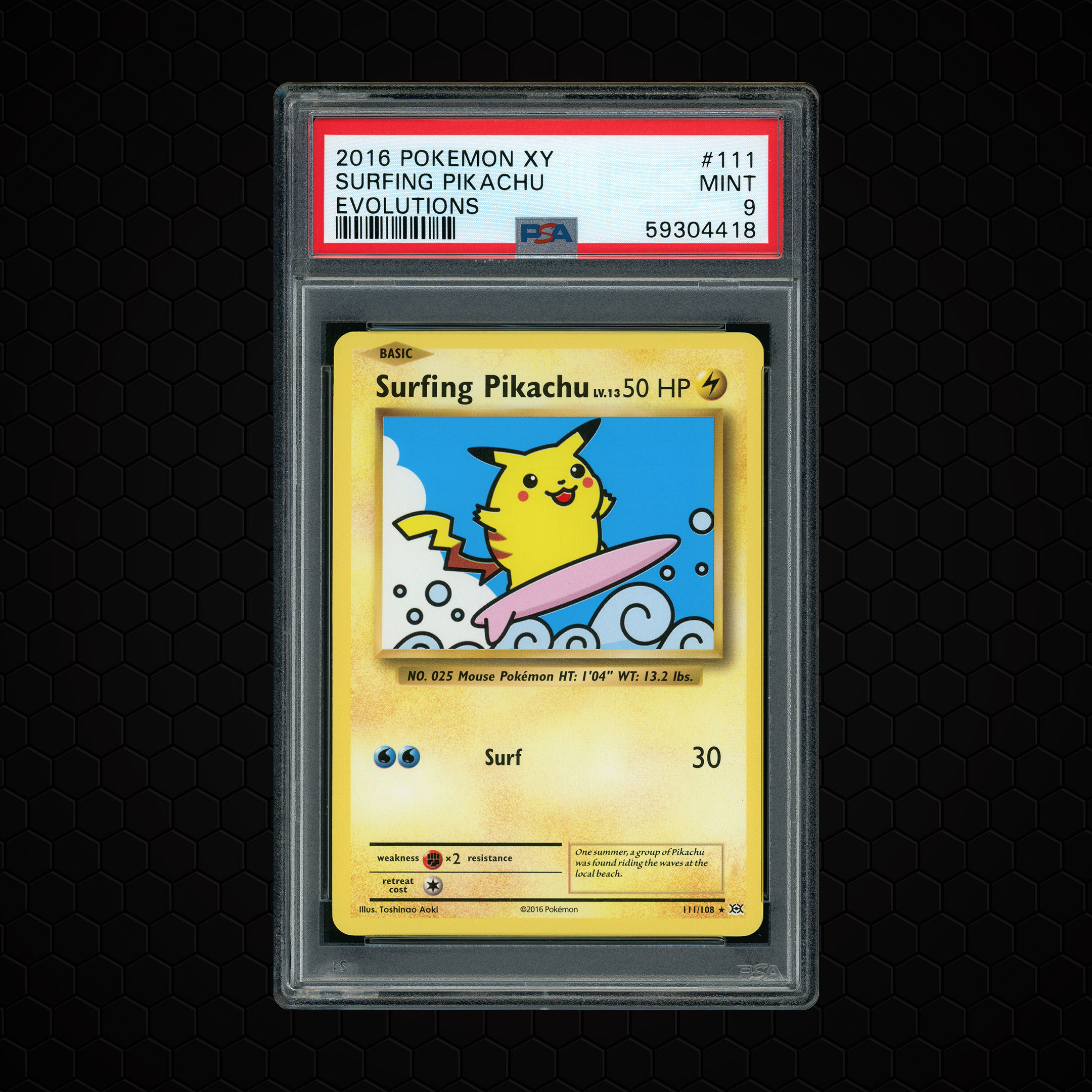 2016 Evolutions Surfing Pikachu #111 PSA 9