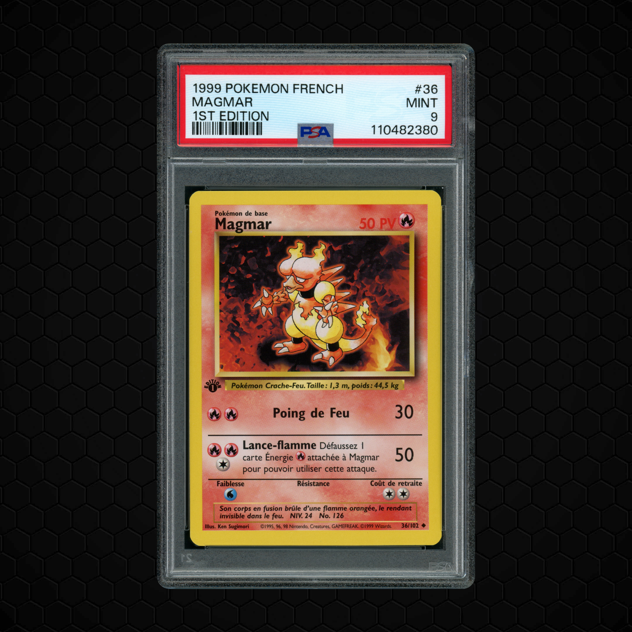1999 French 1st Edition Magmar #36 PSA 9