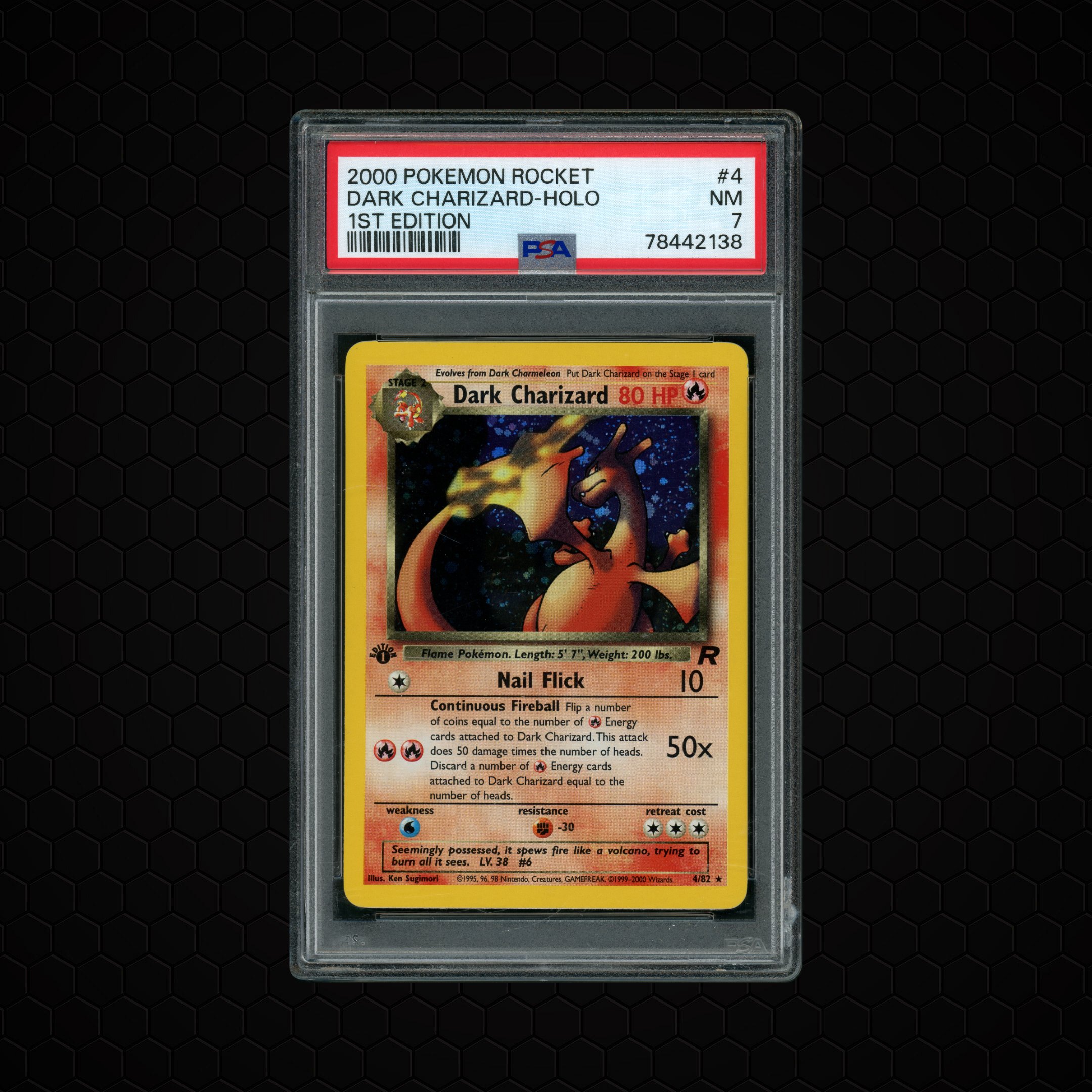 2000 Team Rocket 1st Edition Dark Charizard #4 PSA 7
