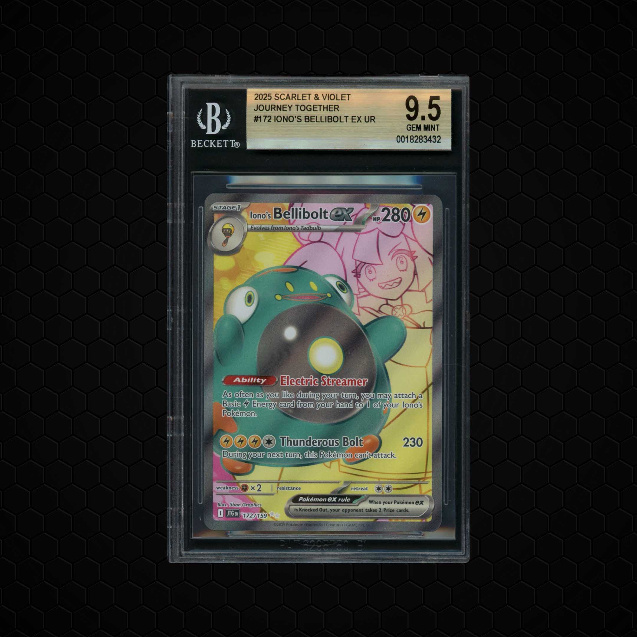 2025 Journey Together Iono's Bellibolt EX #172 BGS 9.5