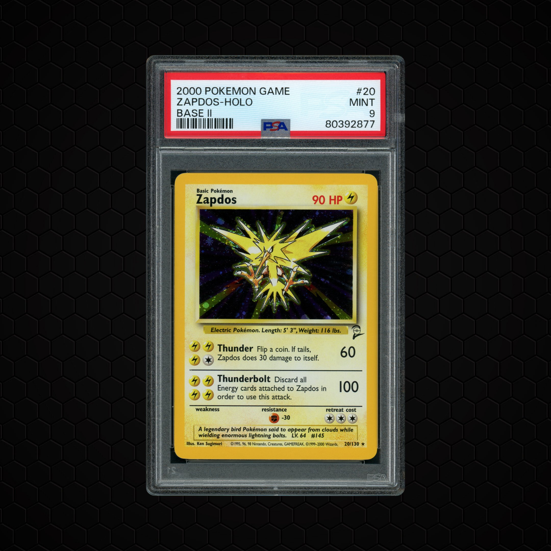 2000 Base Set 2 Zapdos #20 PSA 9
