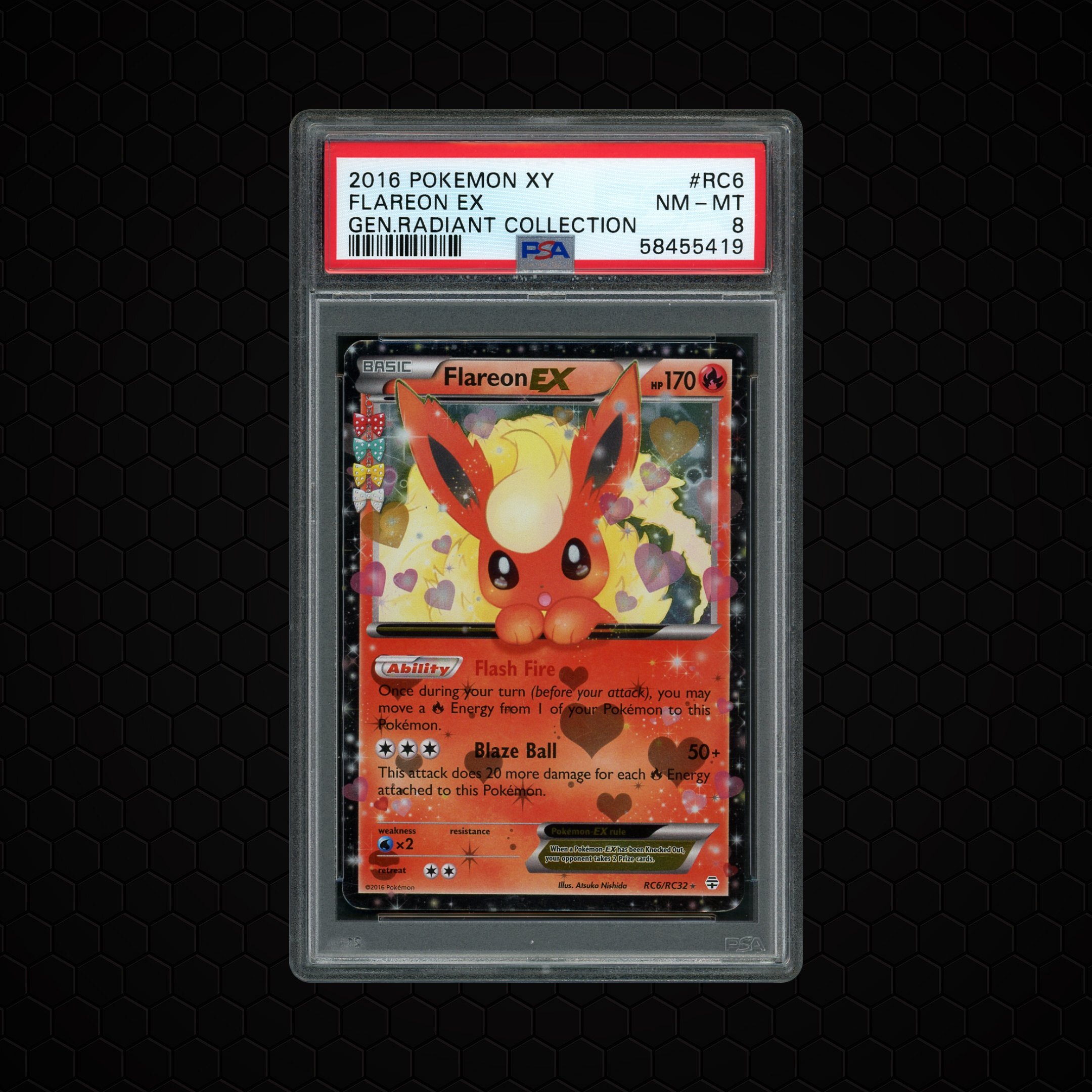 2016 Generations Radiant Collection Flareon EX #RC6 PSA 8