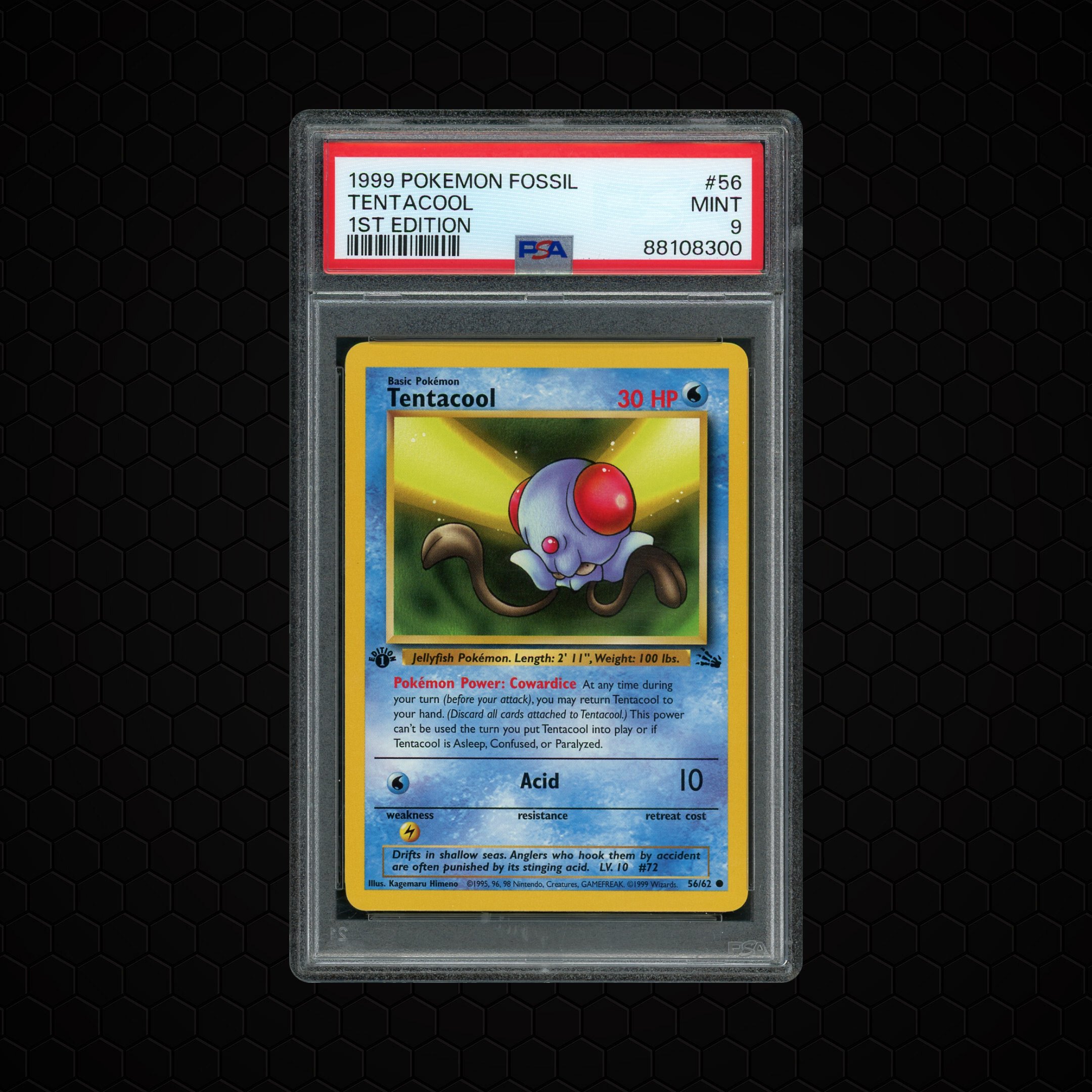 1999 Fossil 1st Edition Tentacool #56 PSA 9