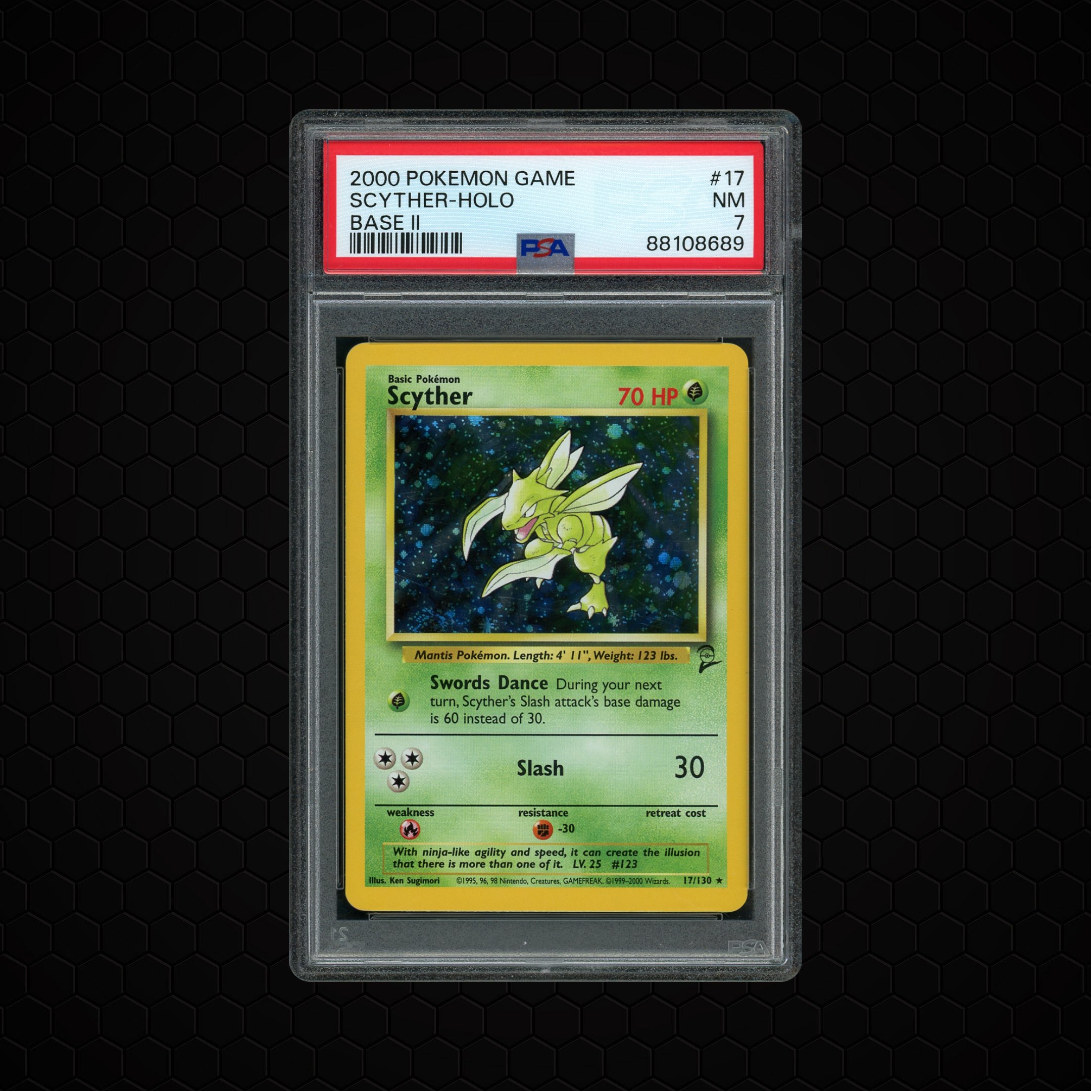 2000 Base 2 Scyther #17 PSA 7