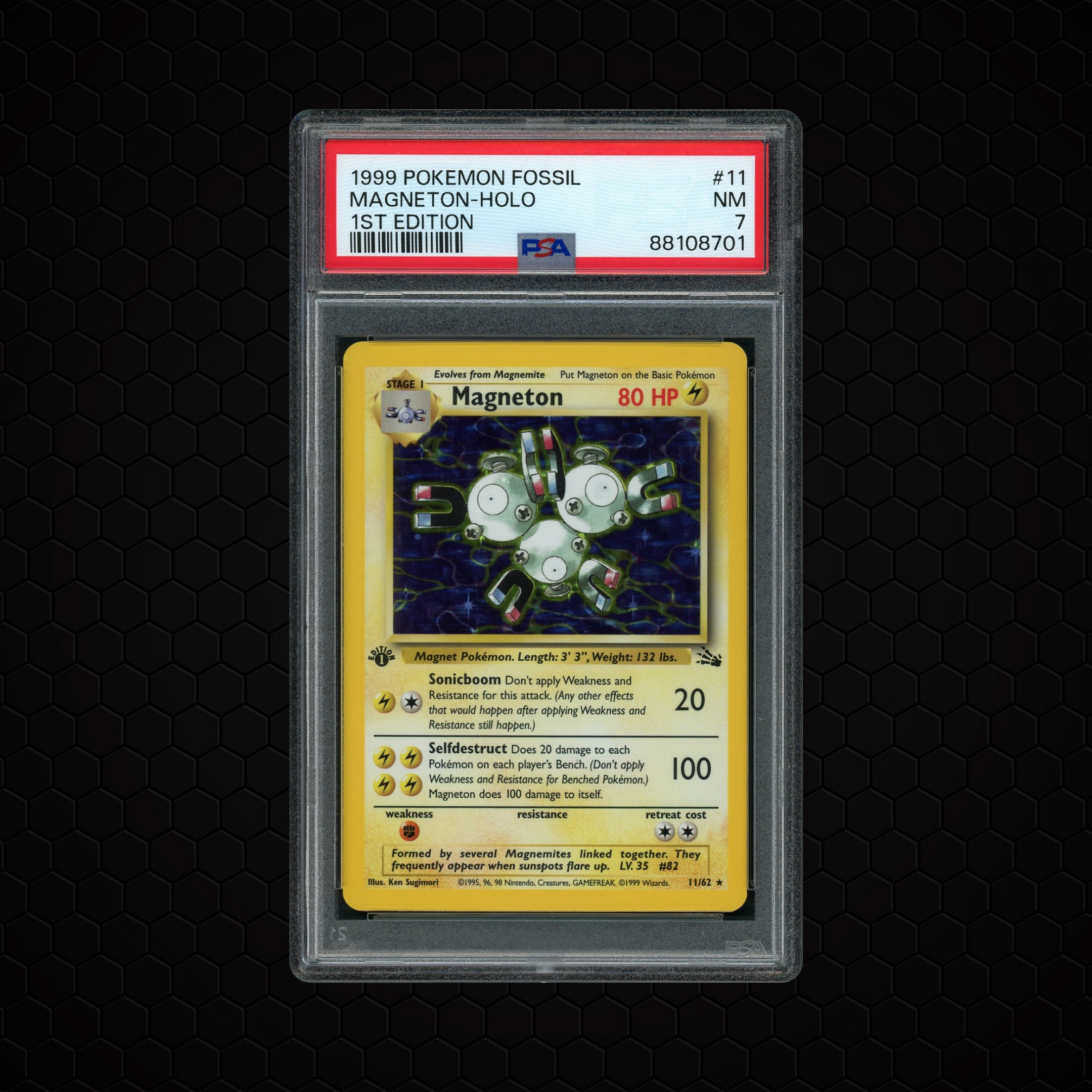 1999 Fossil 1st Edition Magneton #11 PSA 7