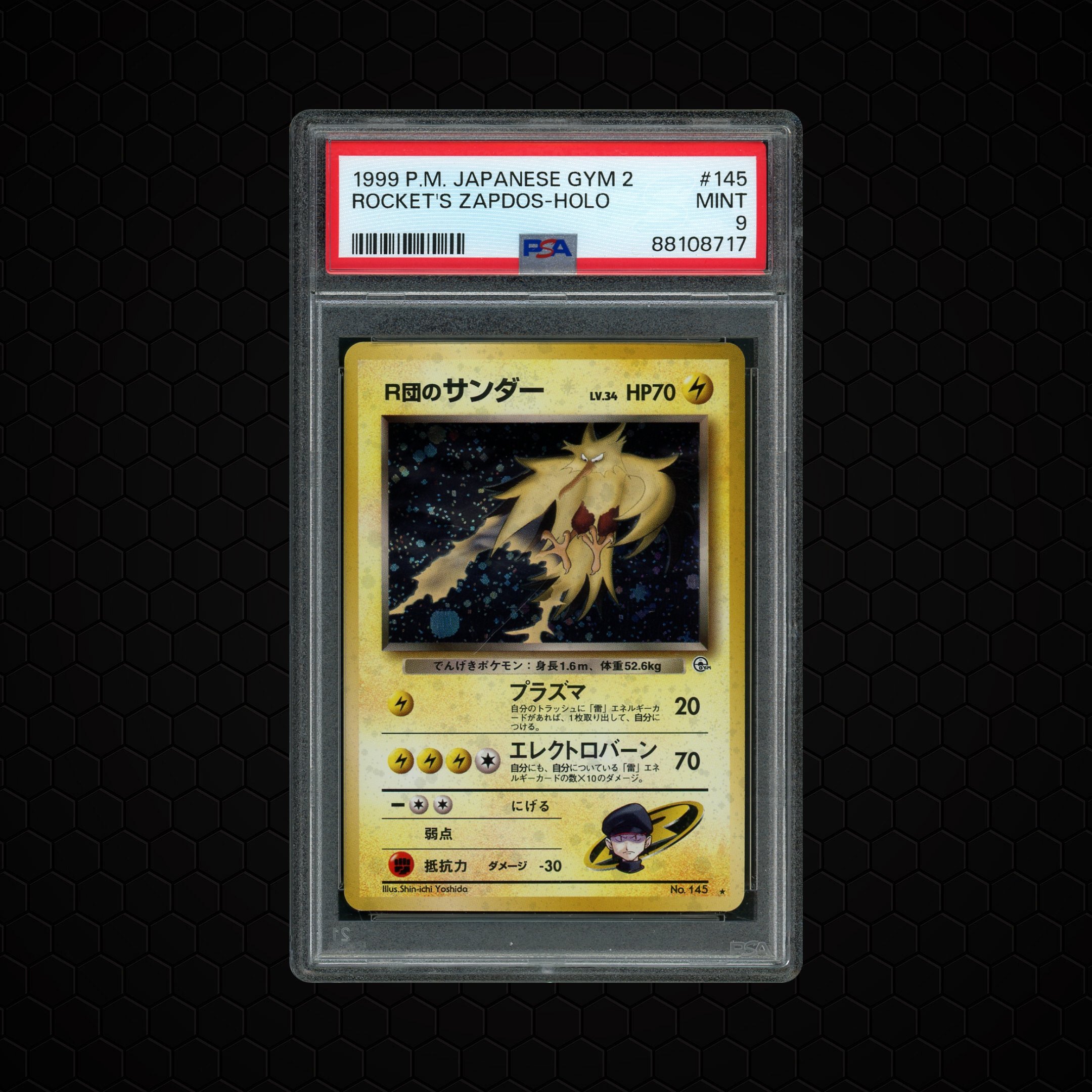 1999 Japanese Gym 2 Rocket's Zapdos #145 PSA 9
