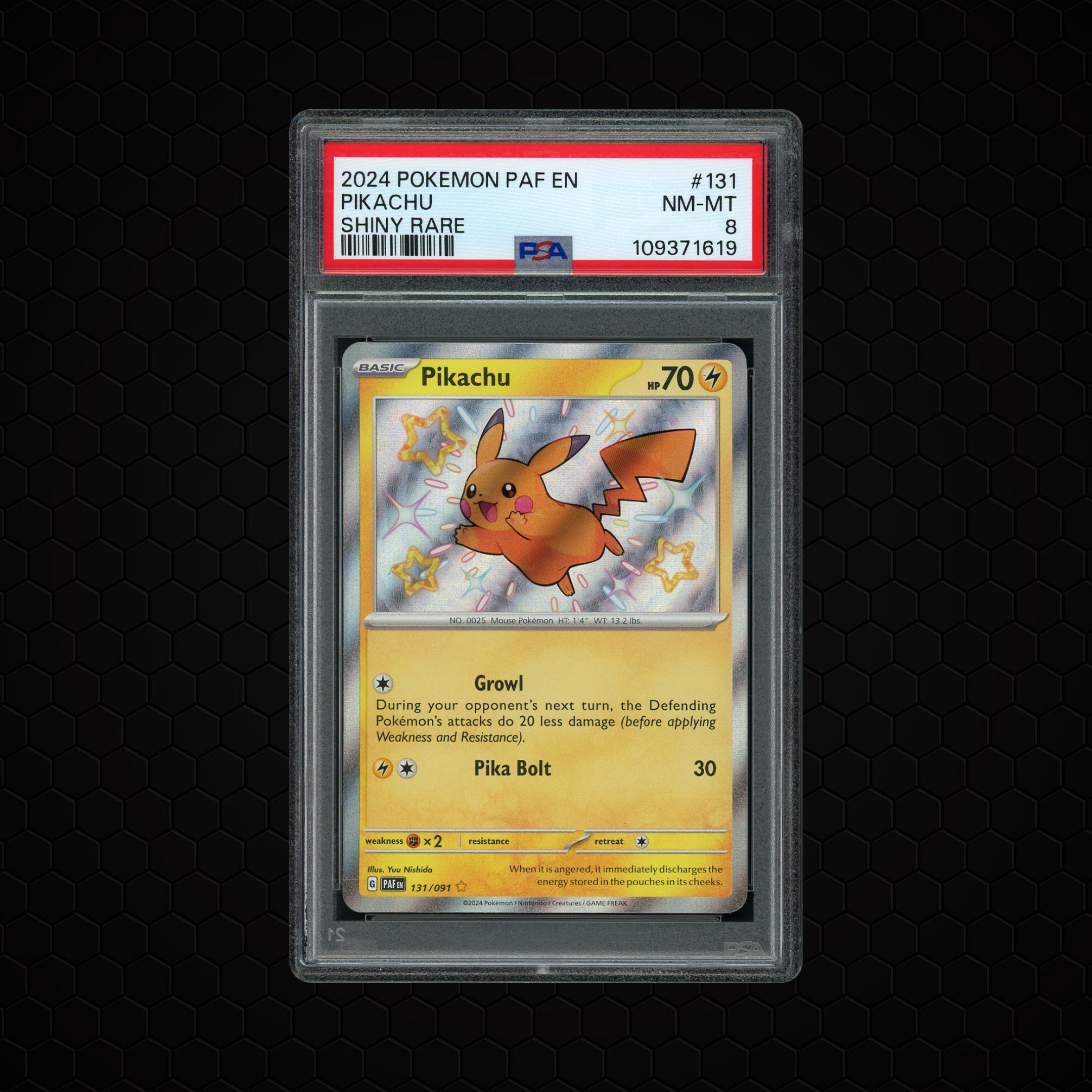 2024 Paldean Fates Pikachu #131 PSA 8