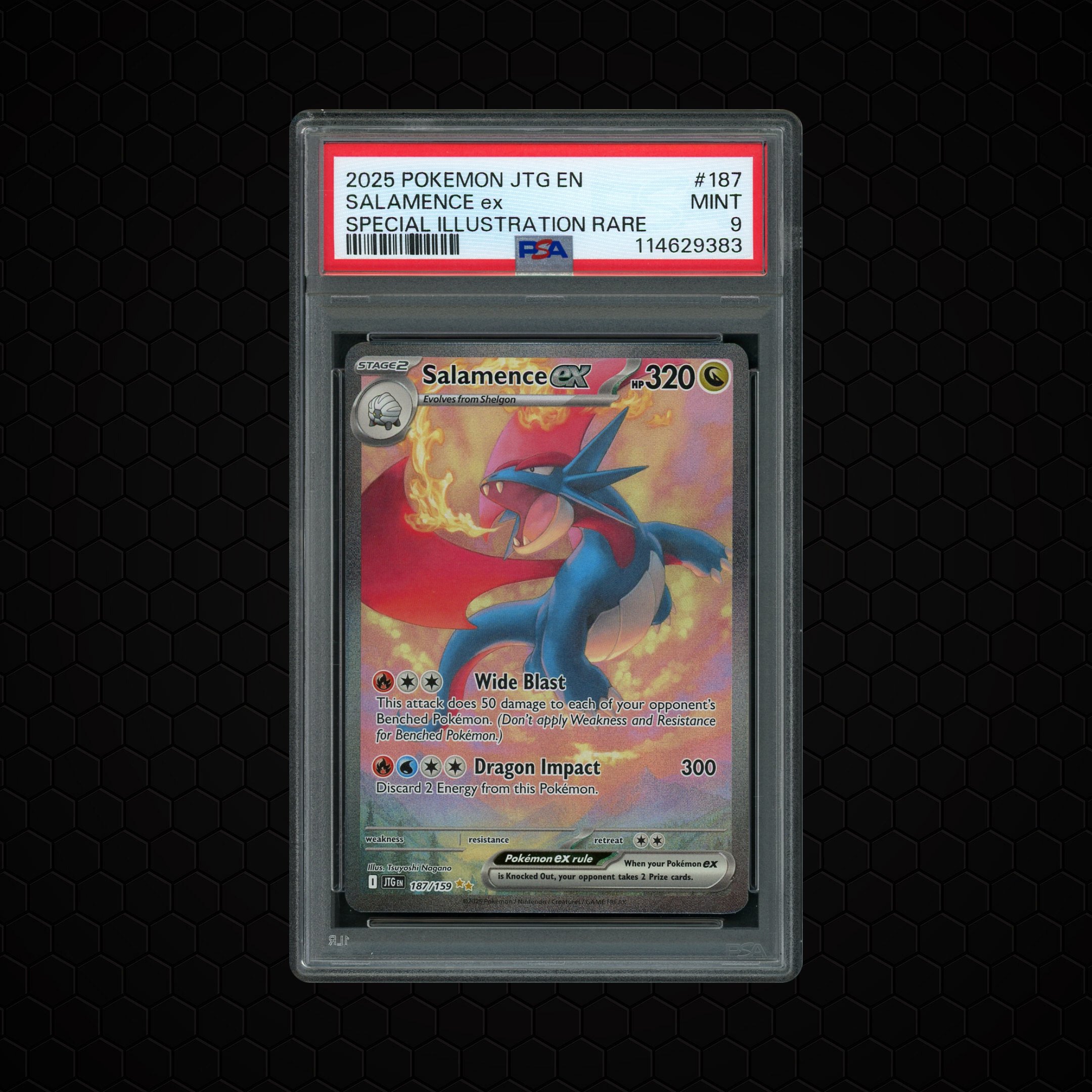 2025 Journey Together Salamence EX #187 PSA 9