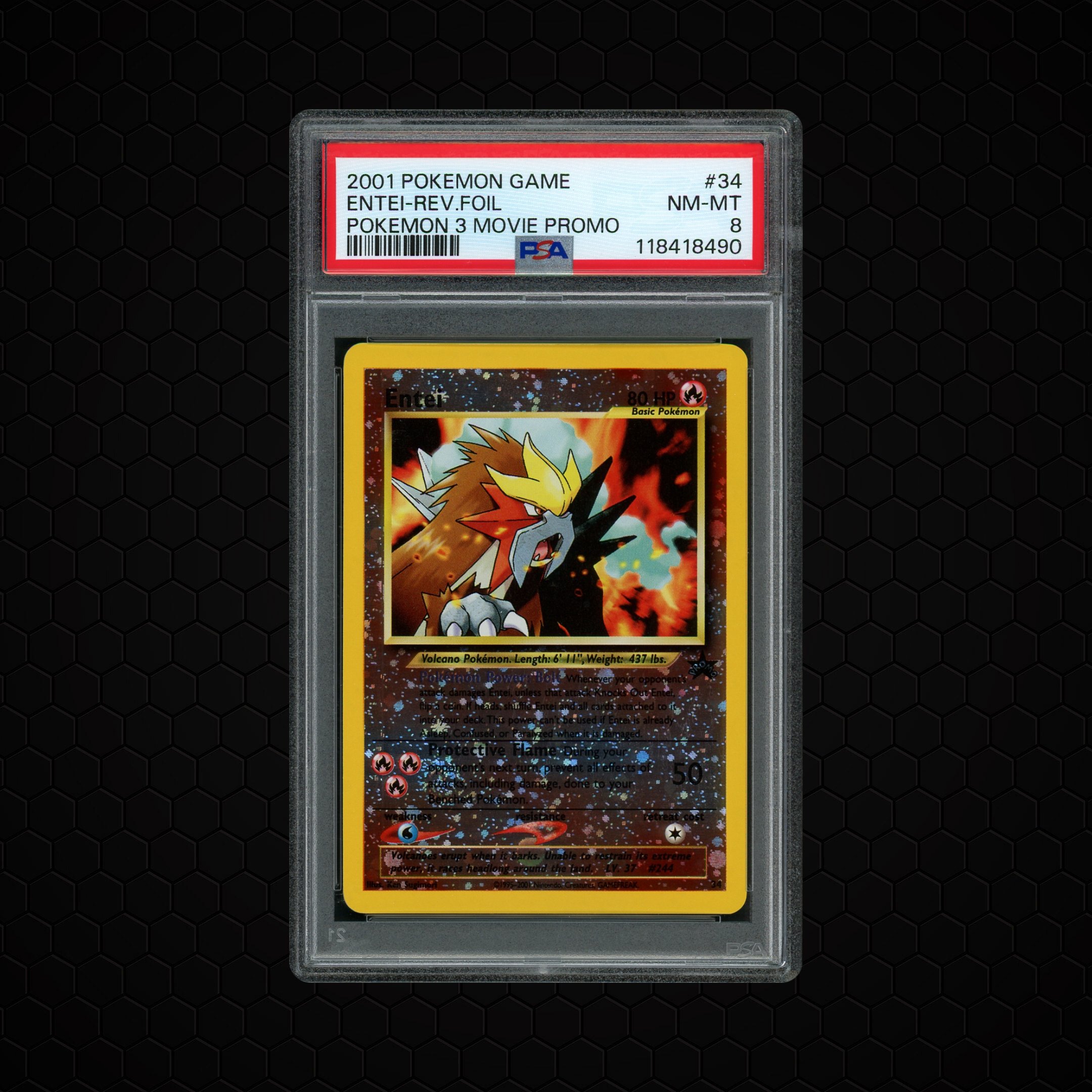 2001 Game Entei #34 PSA 8