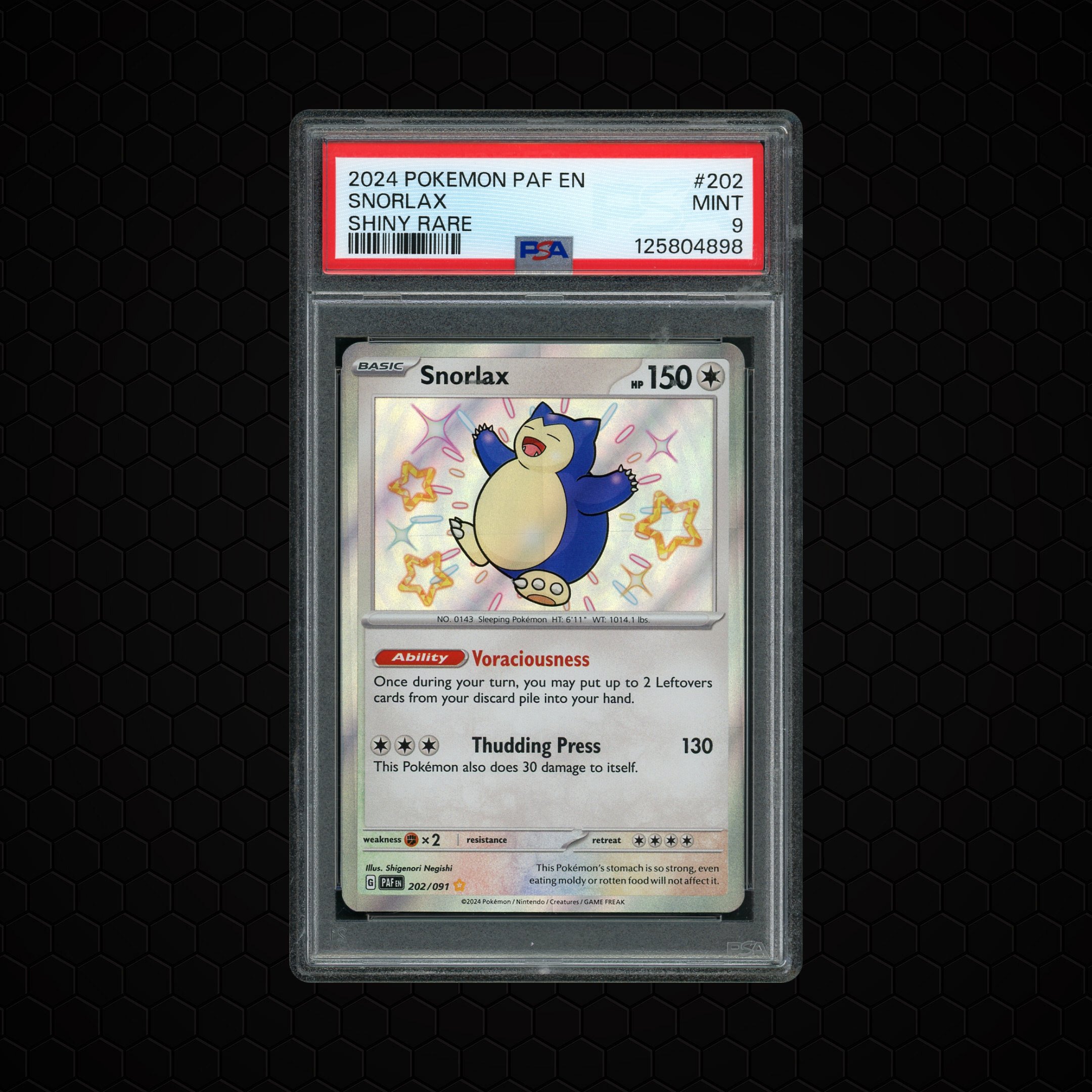 2024 Paldean Fates Snorlax #202 PSA 9