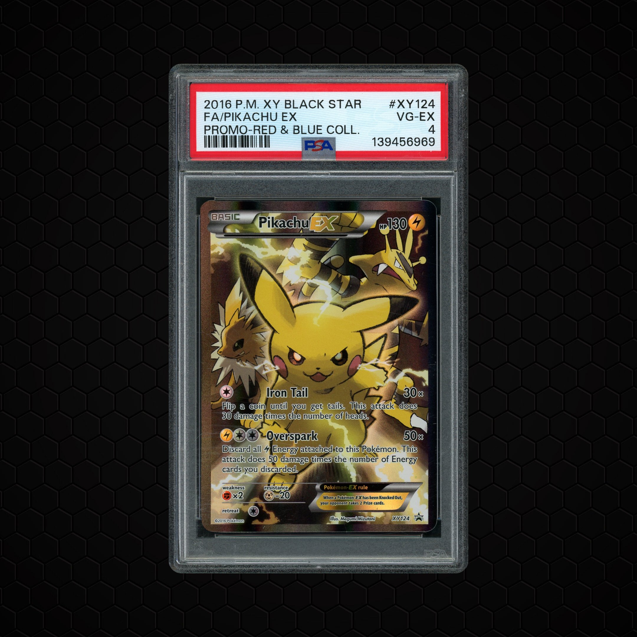 2016 Black Star Promo Pikachu EX #XY124 PSA 4
