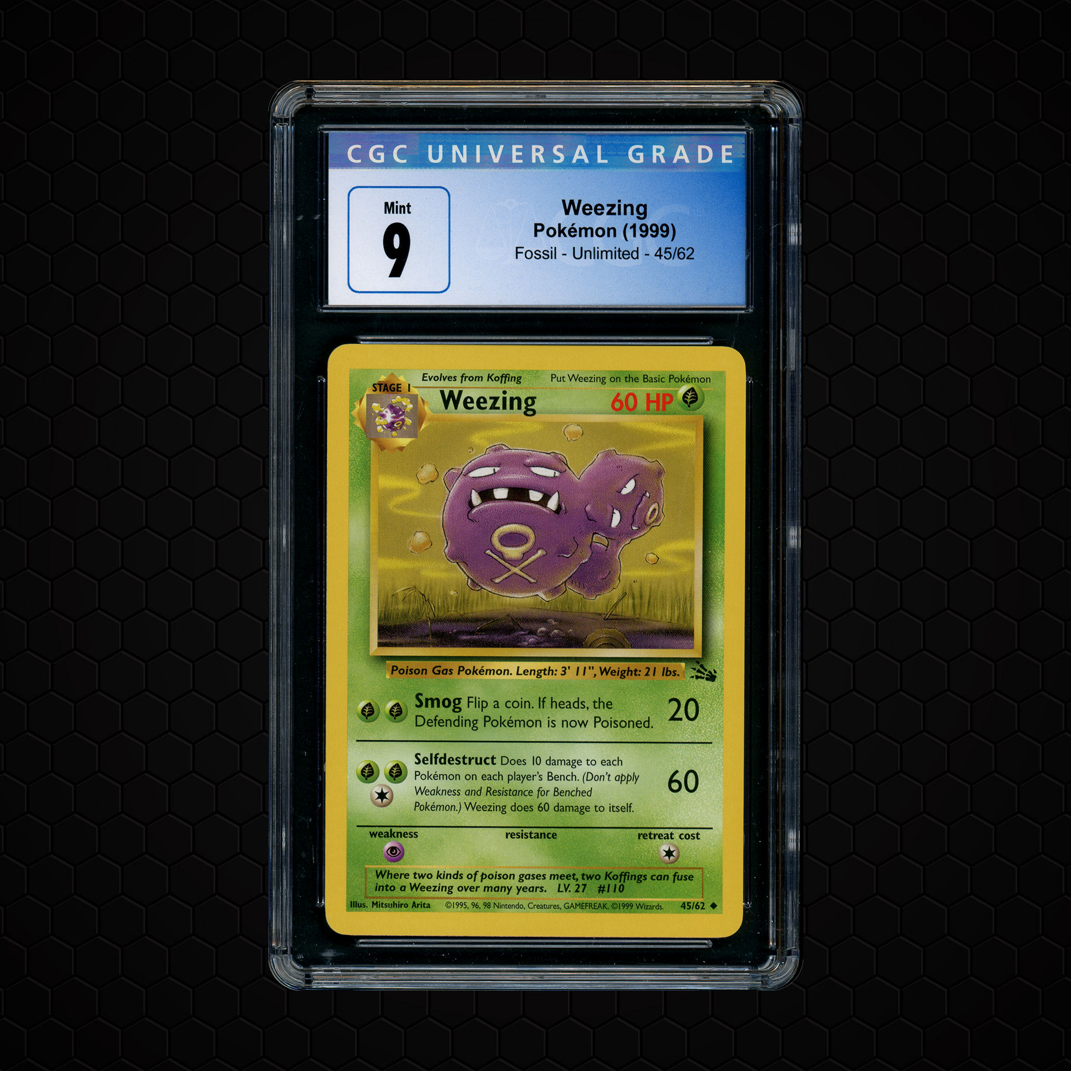 1999 Fossil Unlimited Weezing #45 CGC 9