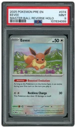 2025 Black Star Promo Masterball Eevee #74 PSA 9 on Beezie.