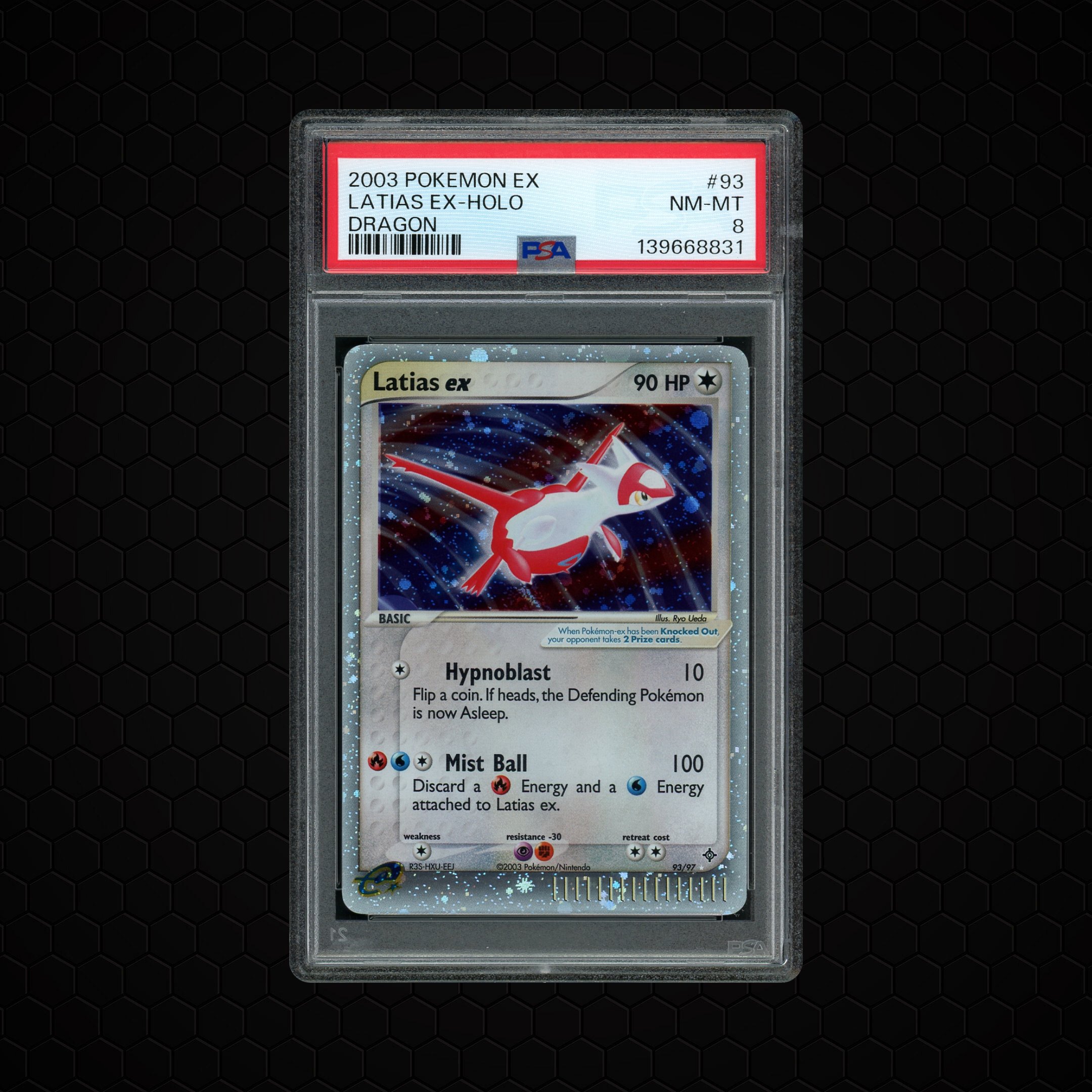 2003 EX Dragon Latias EX #93 PSA 8
