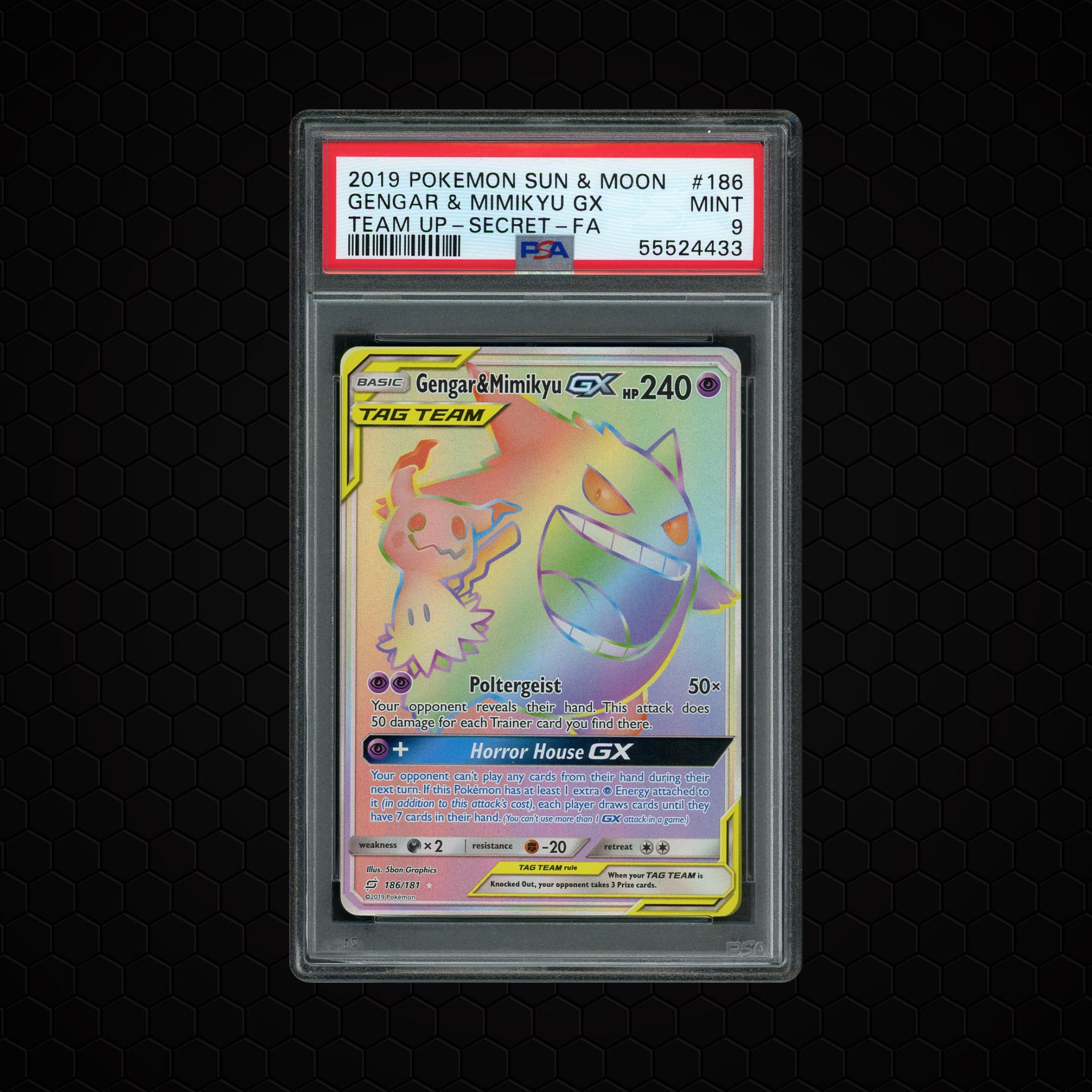 2019 Team Up Gengar & Mimikyu GX #186 PSA 9