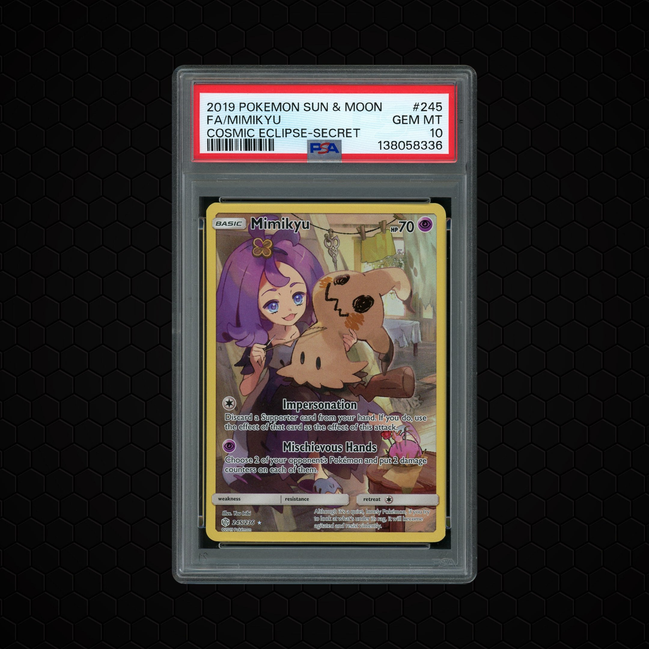 2019 Cosmic Eclipse Mimikyu #245 PSA 10