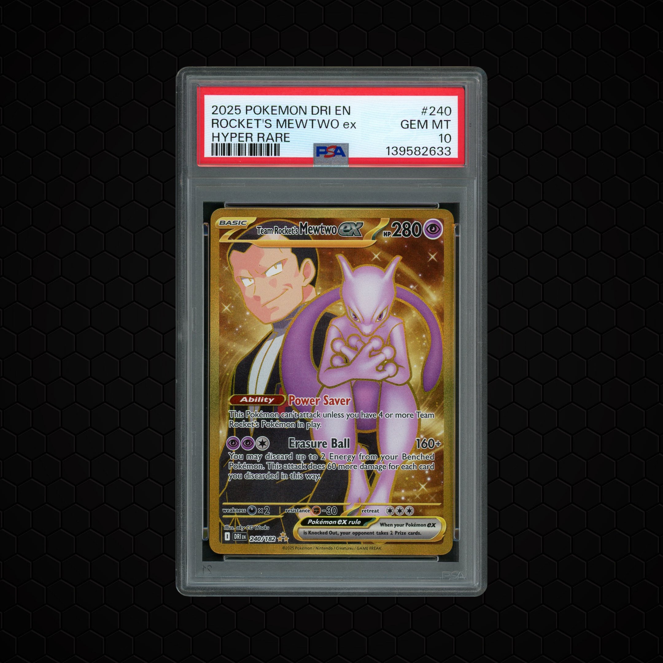 2025 Destined Rivals Team Rocket's Mewtwo EX #240 PSA 10