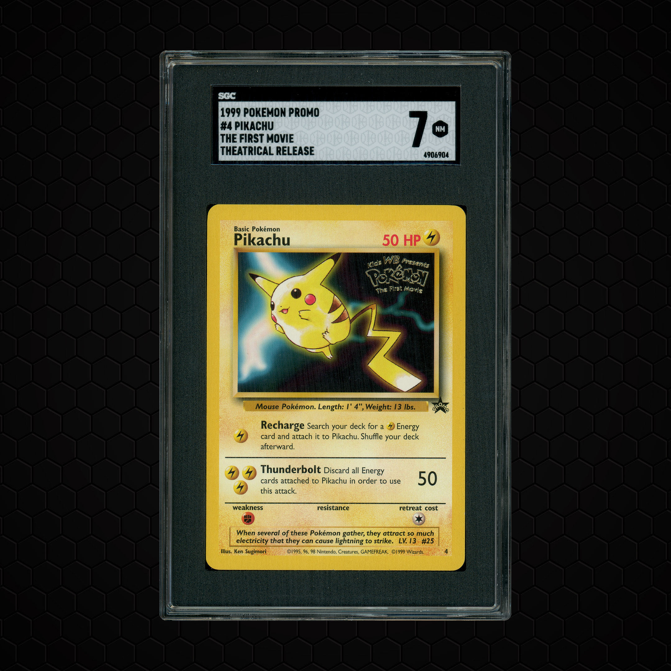 1999 Pokémon the First Movie Pikachu #4 SGC 7