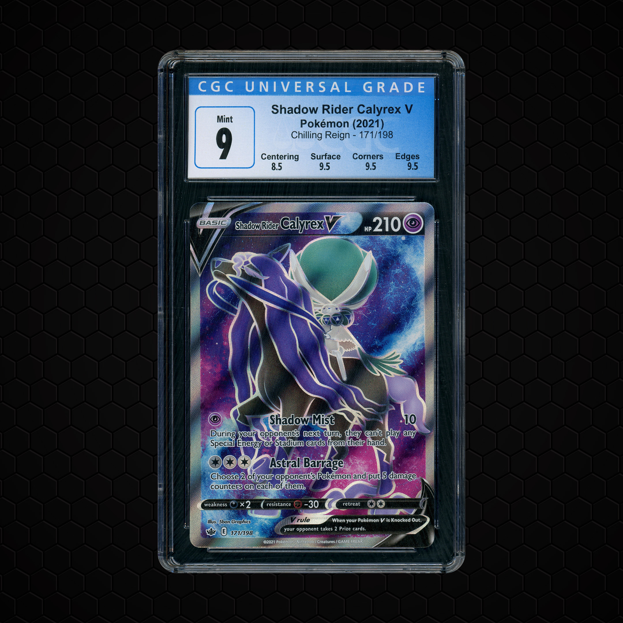2021 Chilling Reign Shadow Rider Calyrex V #171 CGC 9