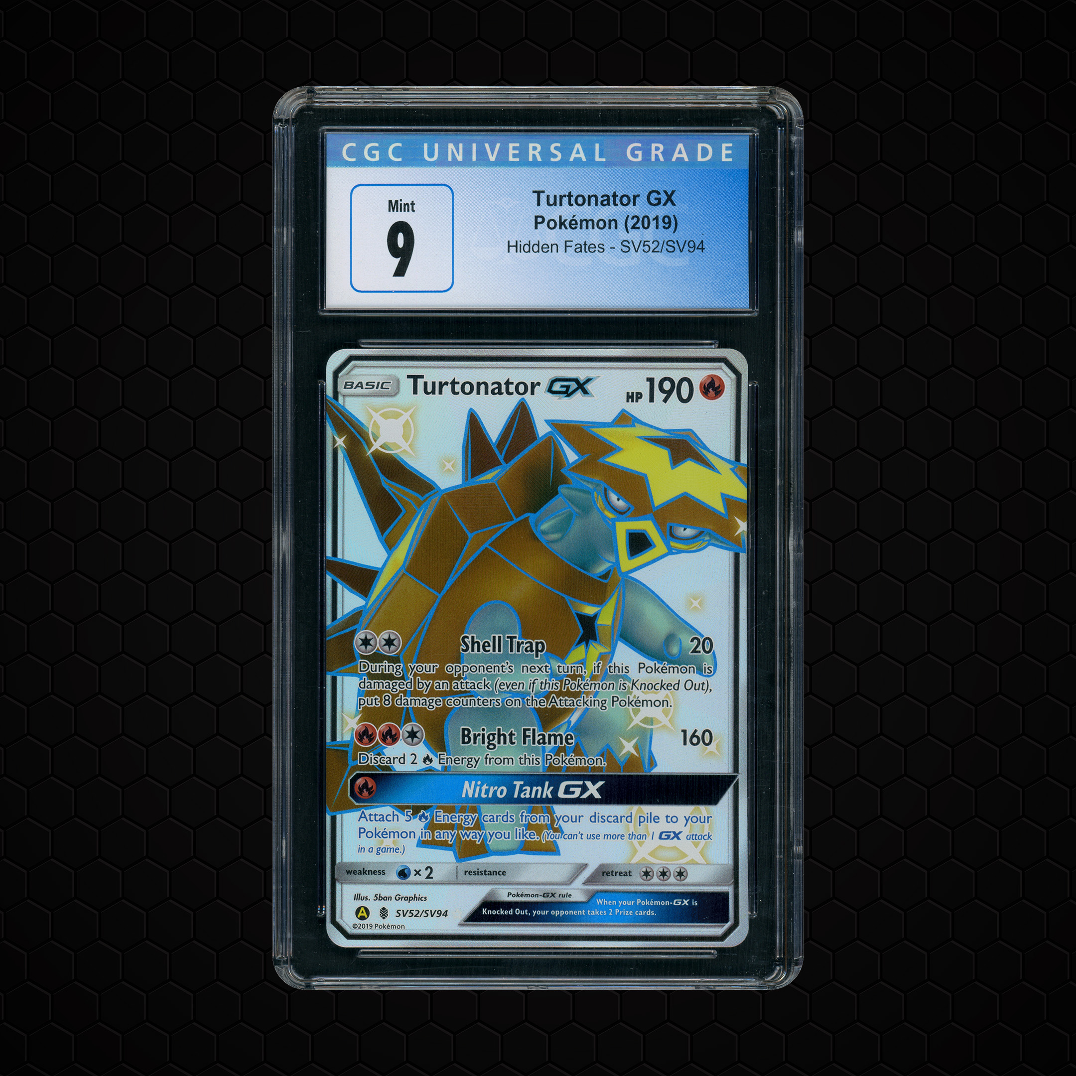2019 Hidden Fates Turtonator GX #SV52 CGC 9
