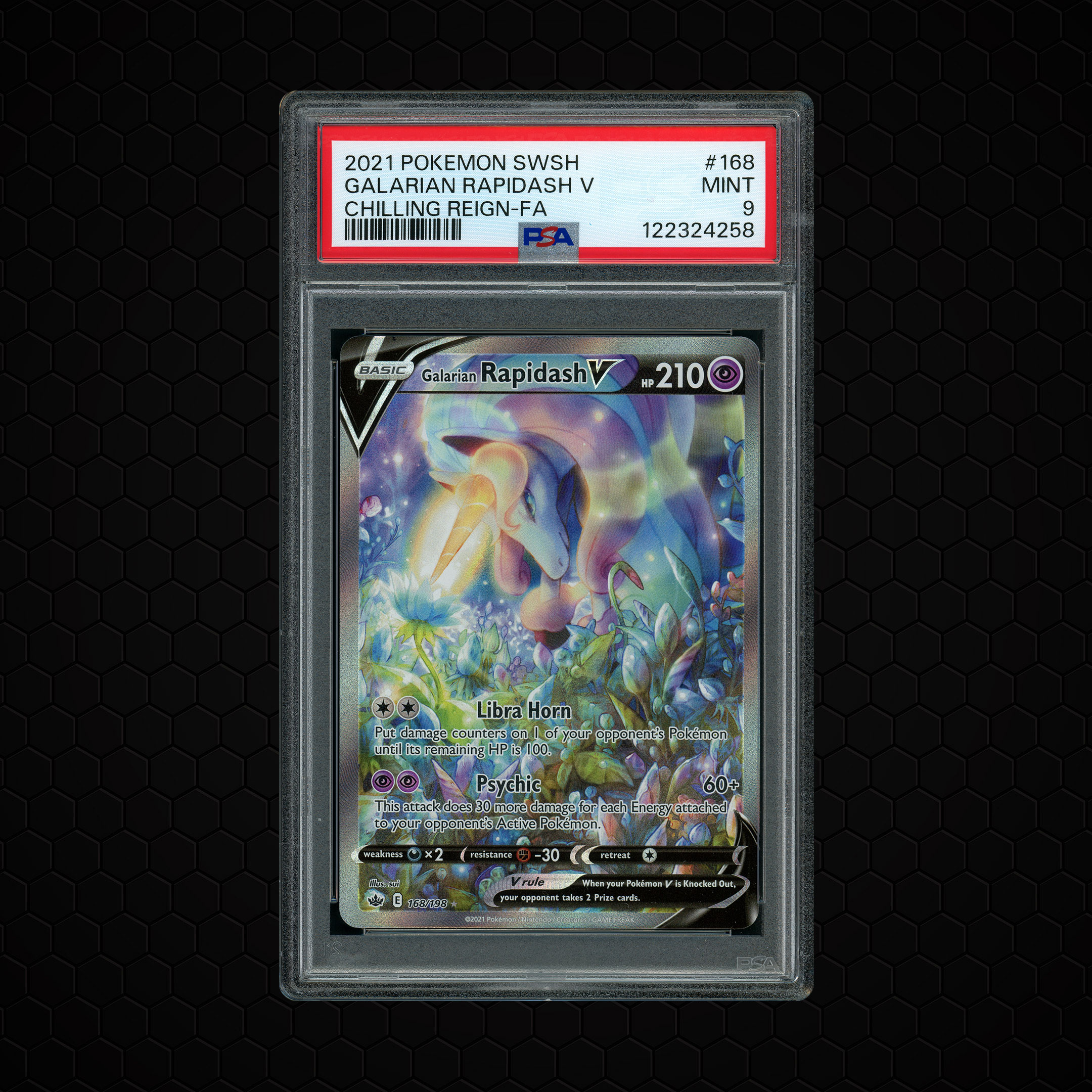 2021 Chilling Reign Galarian Rapidash V #168 PSA 9