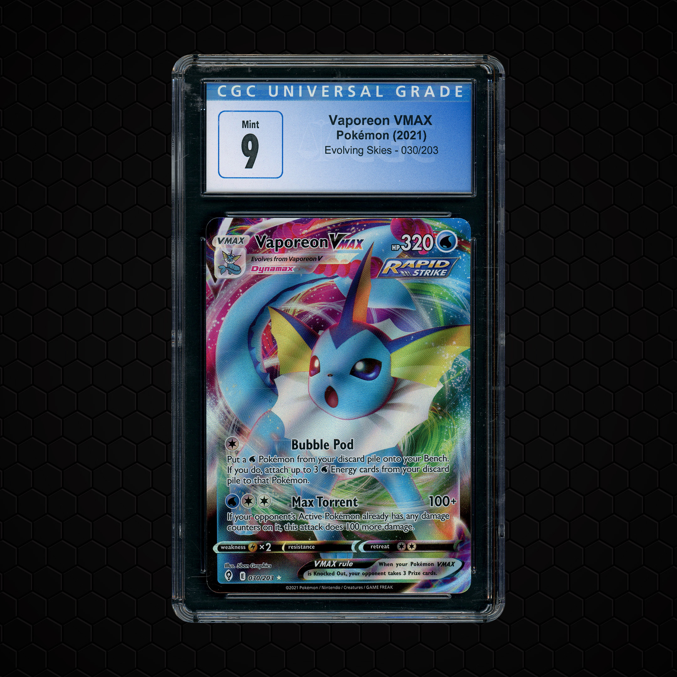 2021 Evolving Skies Vaporeon VMAX #30 CGC 9