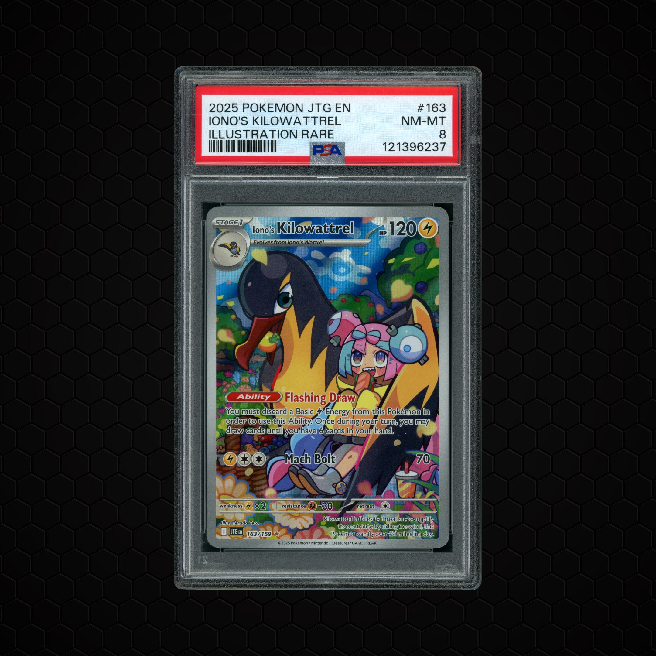 2025 Journey Together lono's Kilowattrel #163 PSA 8