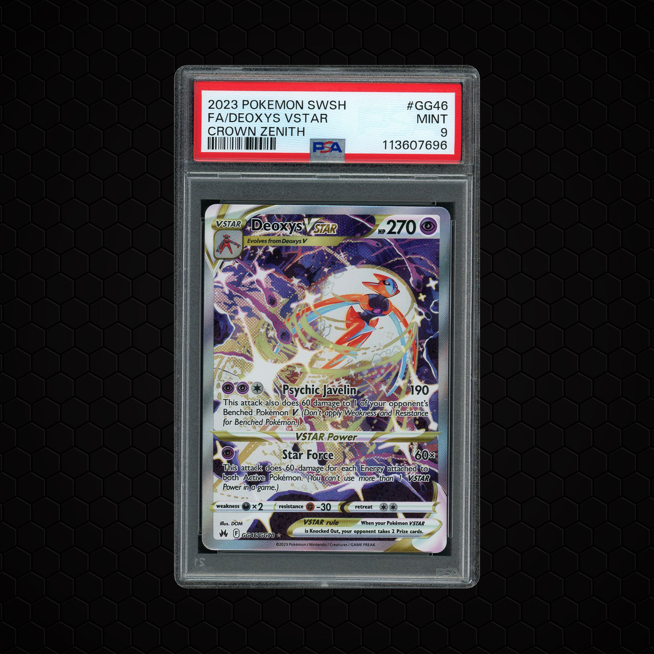 2023 Crown Zenith Deoxys VSTAR #GG46 PSA 9