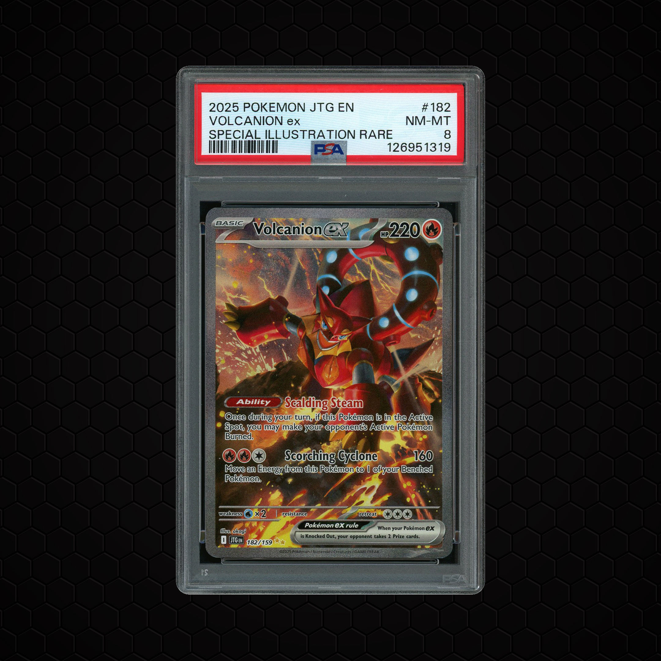 2025 Journey Together Volcanion EX #182 PSA 8