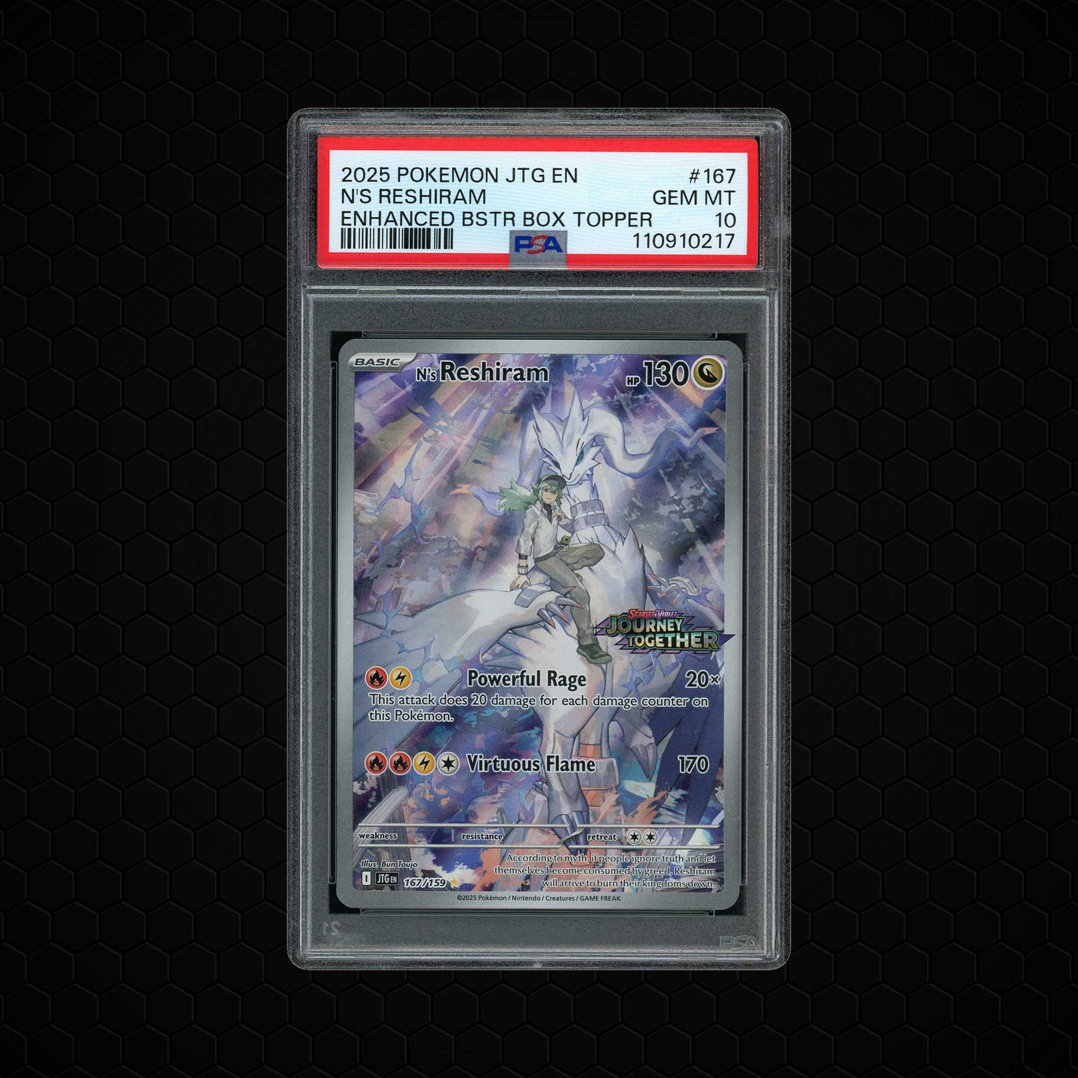 2025 Journey Together N's Reshiram #167 PSA 10