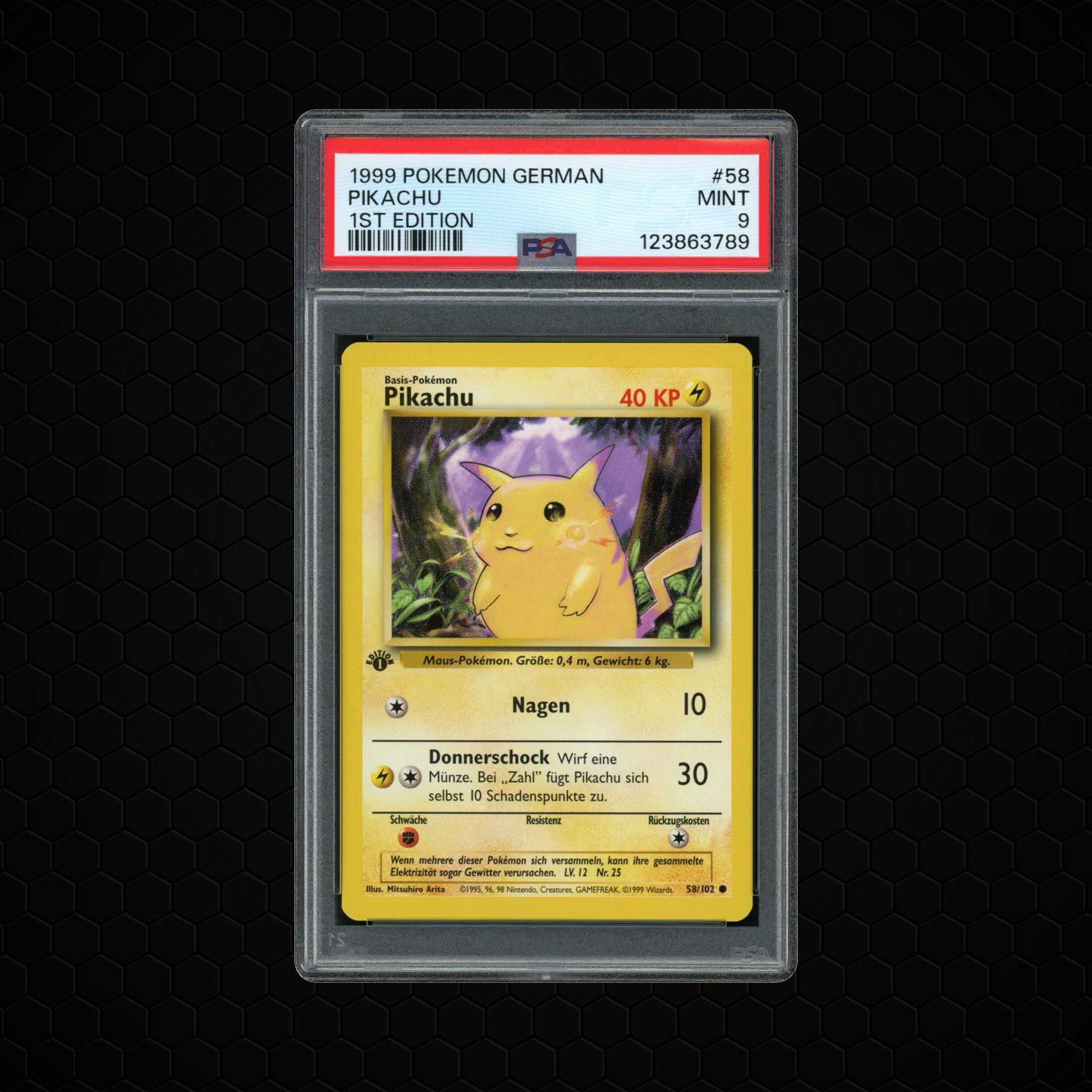 1999 German 1st Edition Pikachu #58 PSA 9