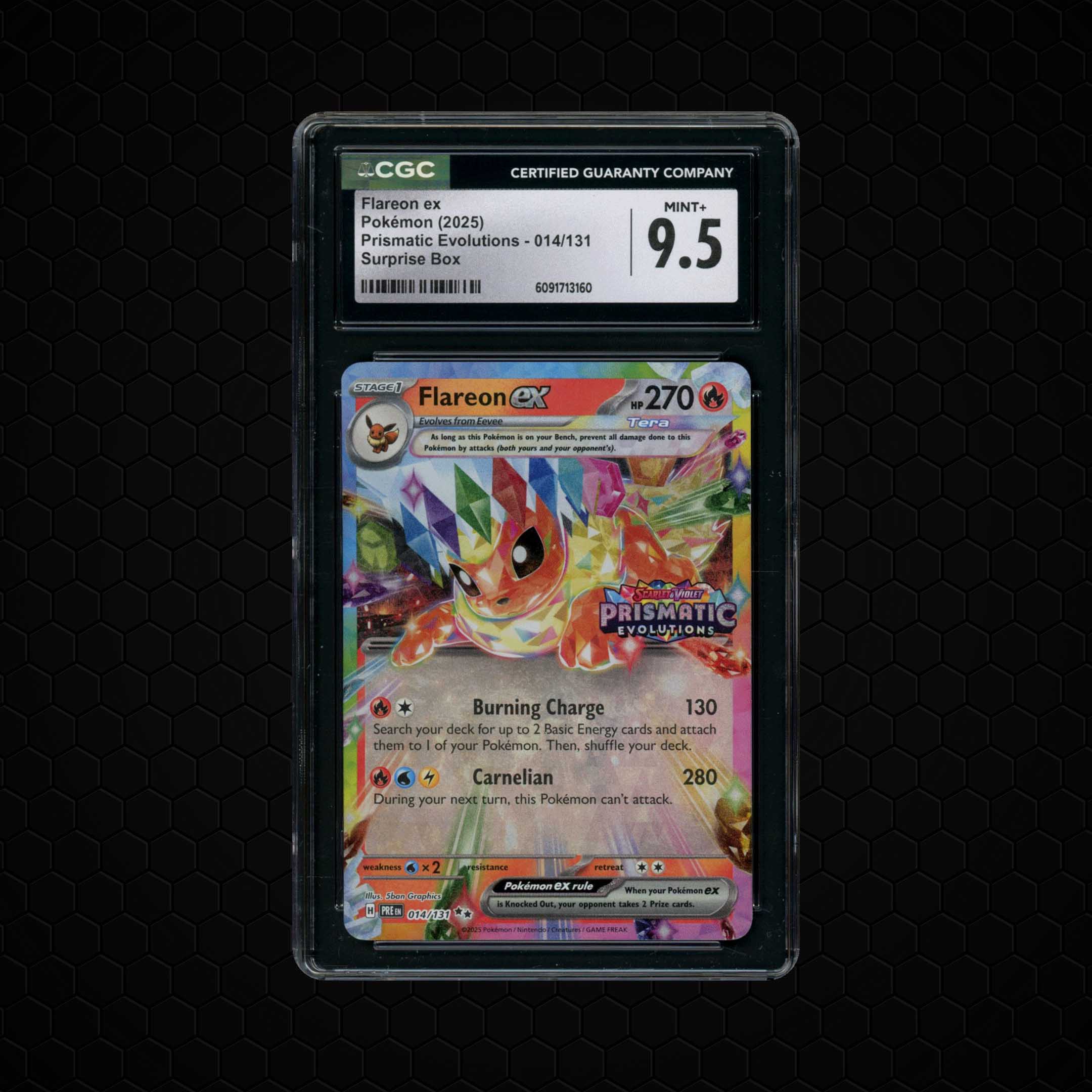 2025 Prismatic Evolutions Flareon EX #14 CGC 9.5