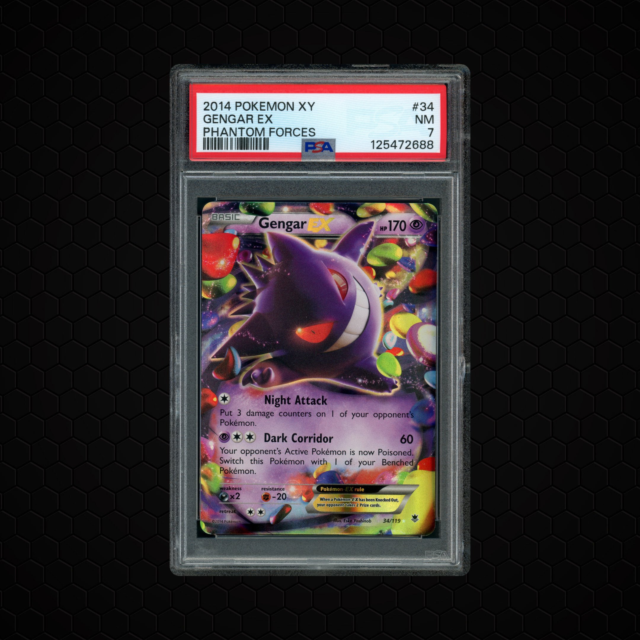 2014 Phantom Forces Gengar EX #34 PSA 7