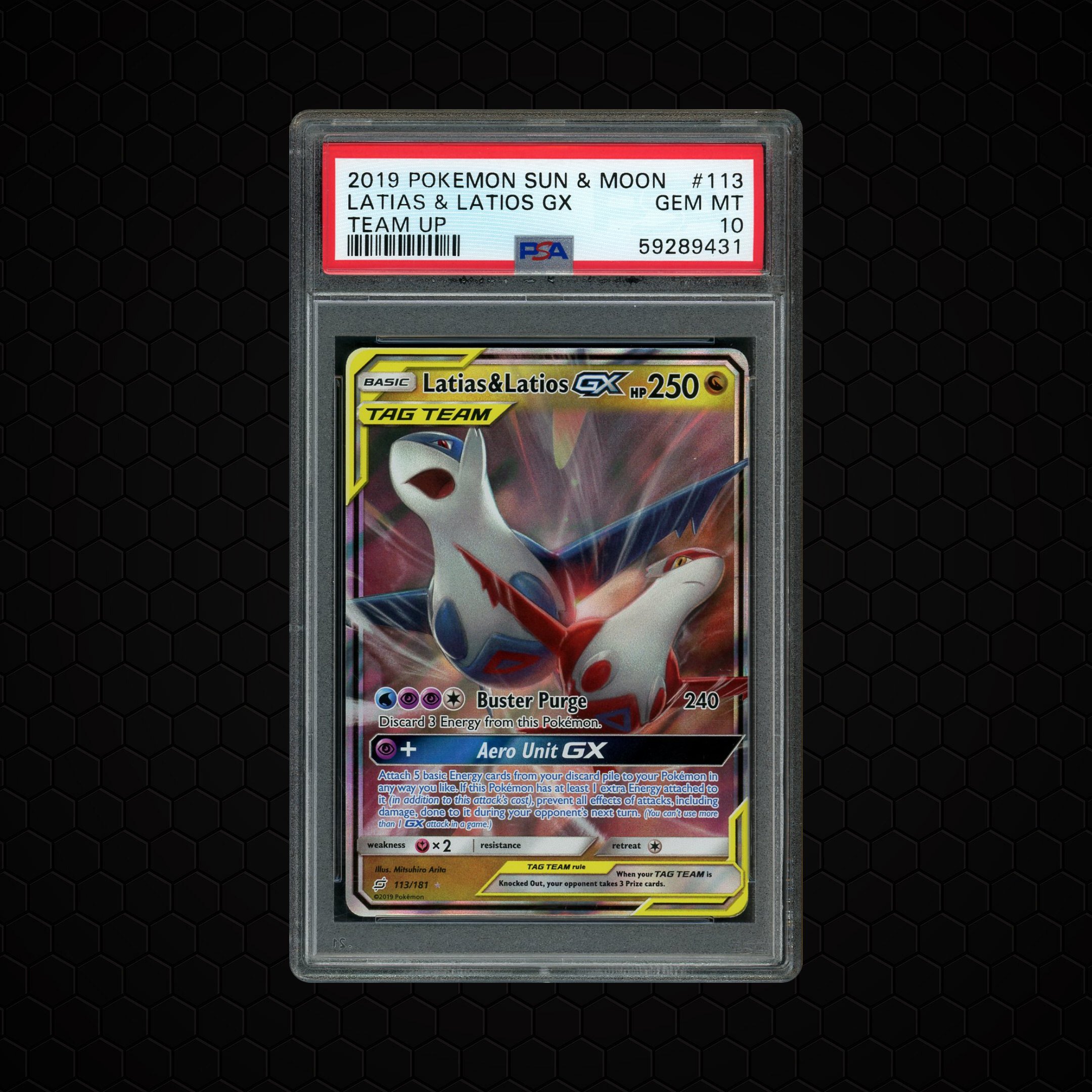 2019 Team Up Latias & Latios GX #113 PSA 10
