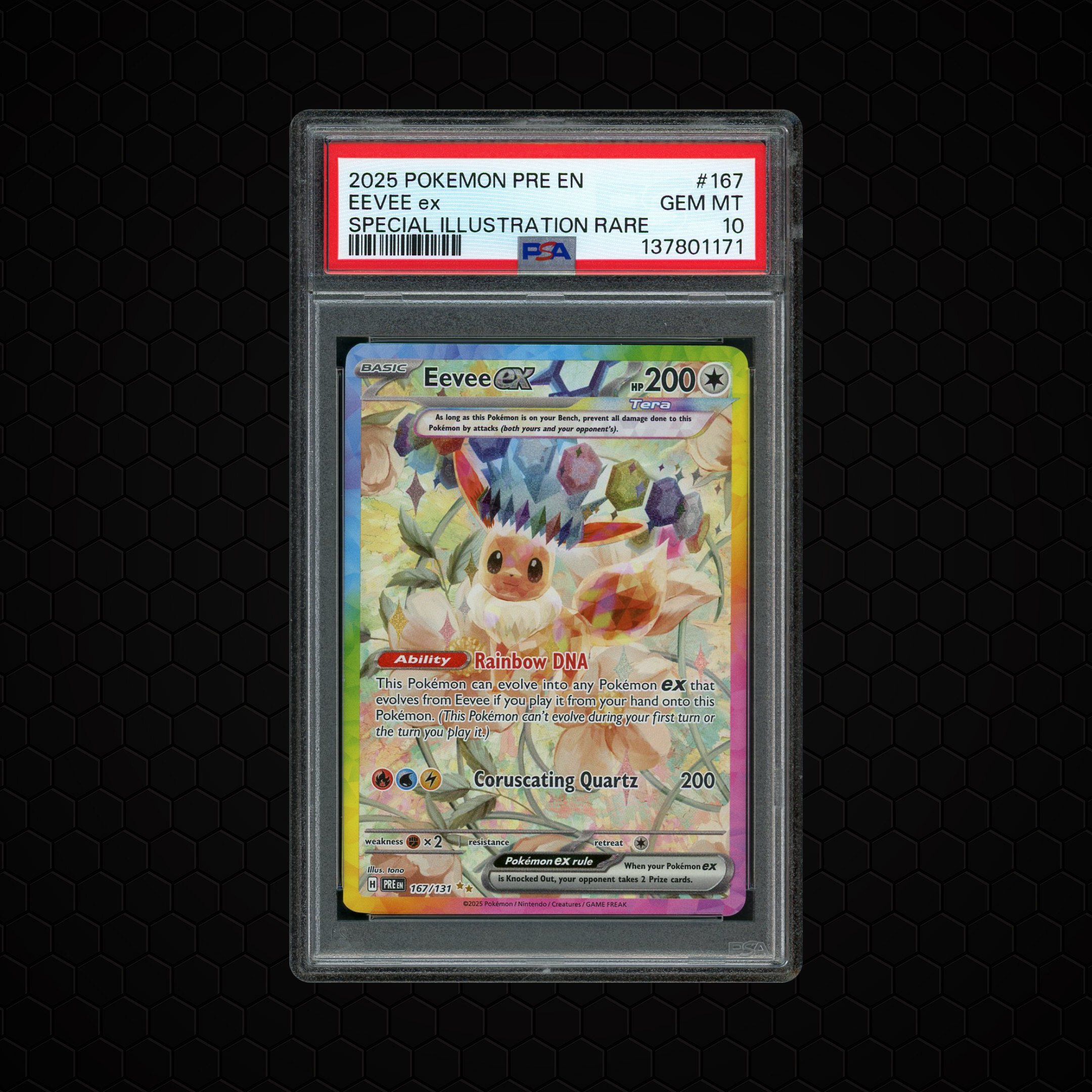 2025 Prismatic Evolutions Eevee EX #167 PSA 10