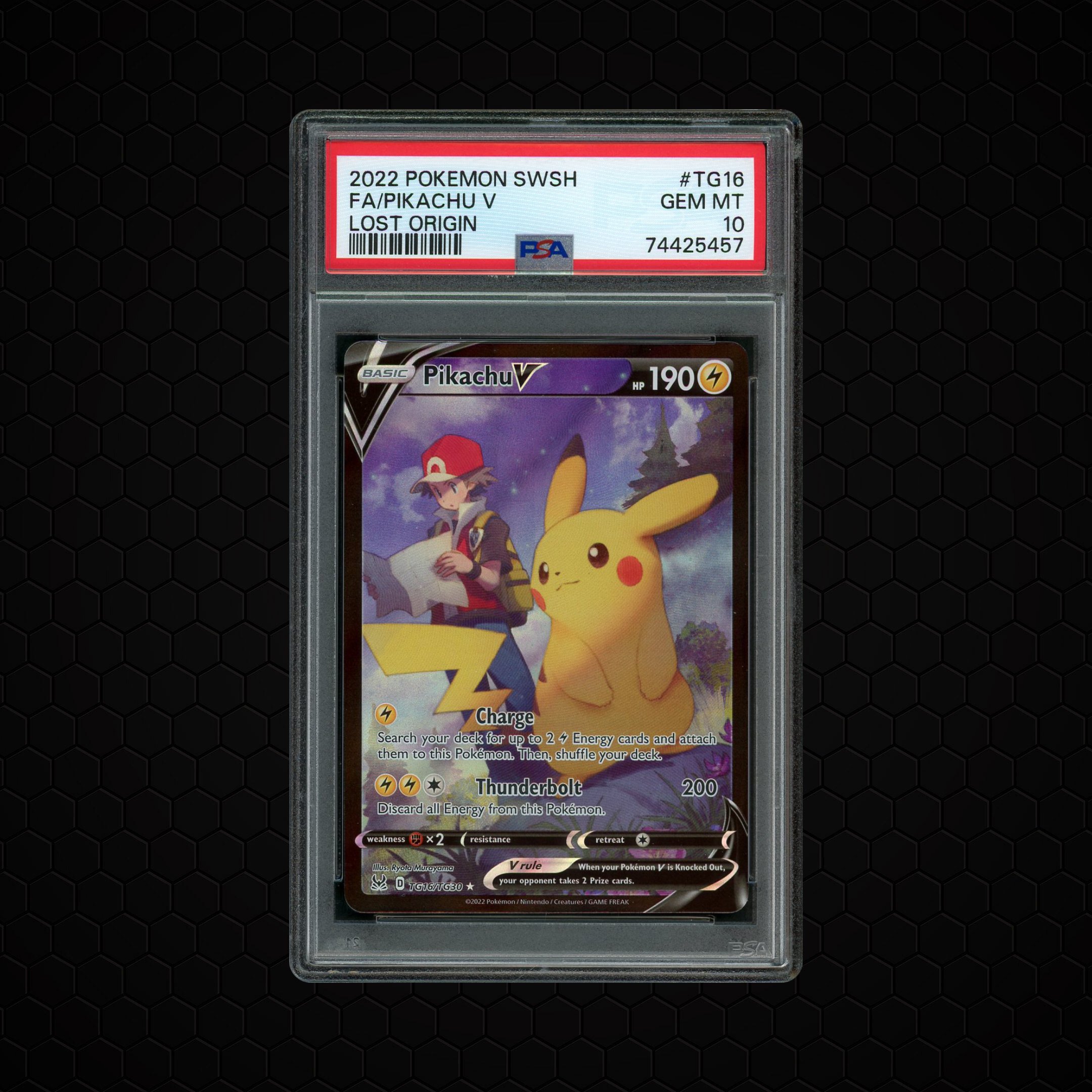 2022 Lost Origin Pikachu V #TG16 PSA 10